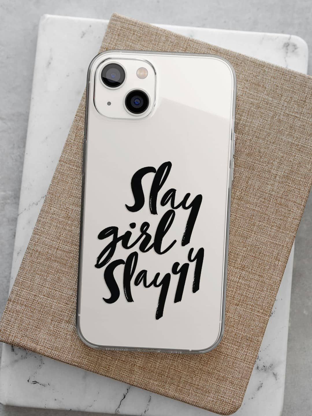 

macmerise Impact Resistant Printed iPhone 14 Back Case Mobile Accessories, Off white