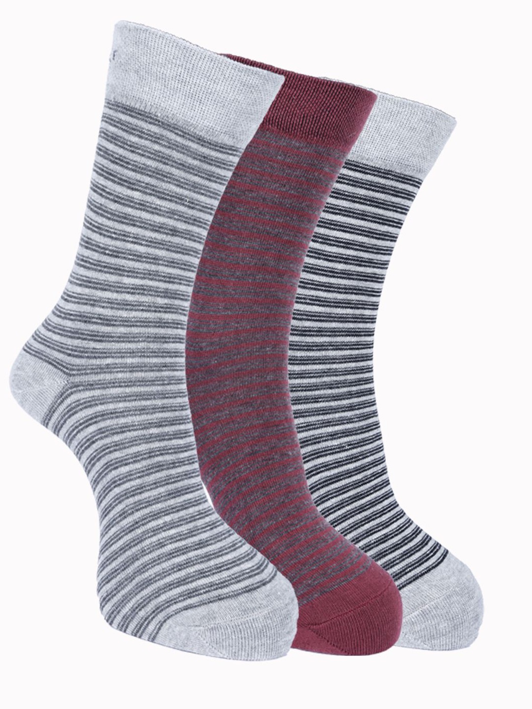 

Force NXT Men Pack Of 3 Striped Ankle-Length Socks, Brown