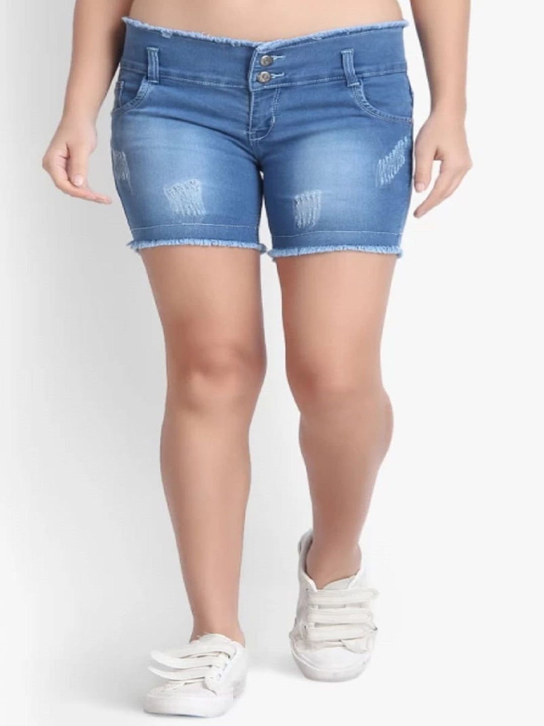 

Perfect Outlet Women Washed High-Rise Denim Shorts Technology, Blue