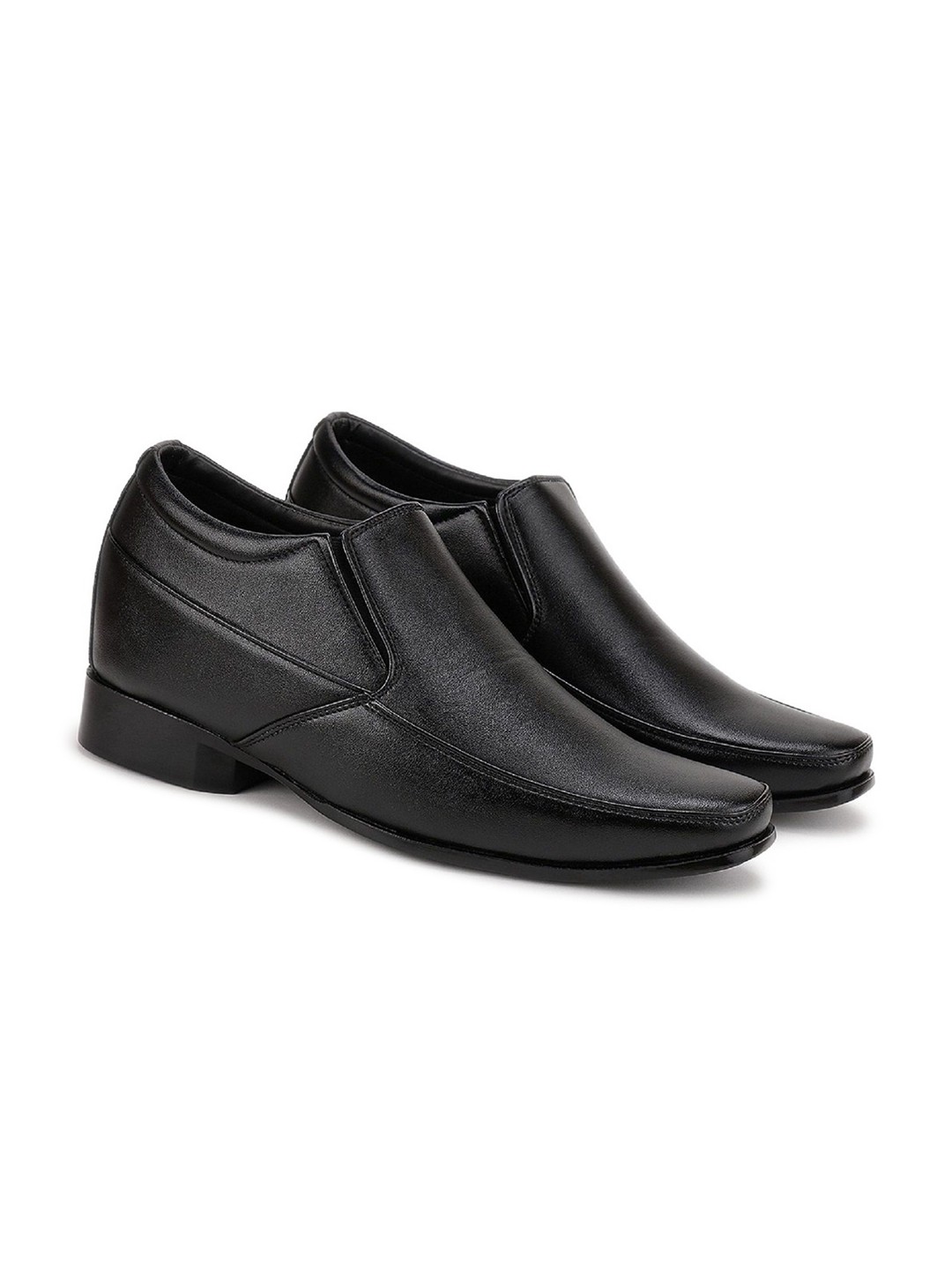 

BERSACHE Men Leather Slip-On Sneakers, Black