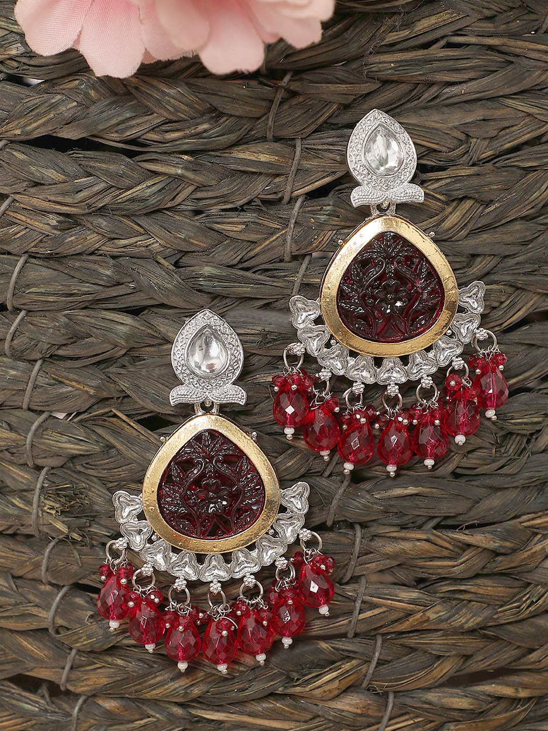 

FFC -Fashion For Choice Contemporary Chandbalis Earrings, Pink