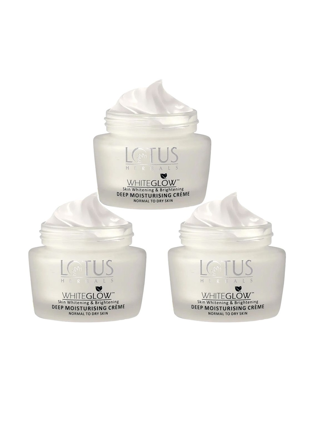 

Lotus Herbals Whiteglow Set of 3 Skin Whitening SPF20 Deep Moisturising Cream - 60 g each, White