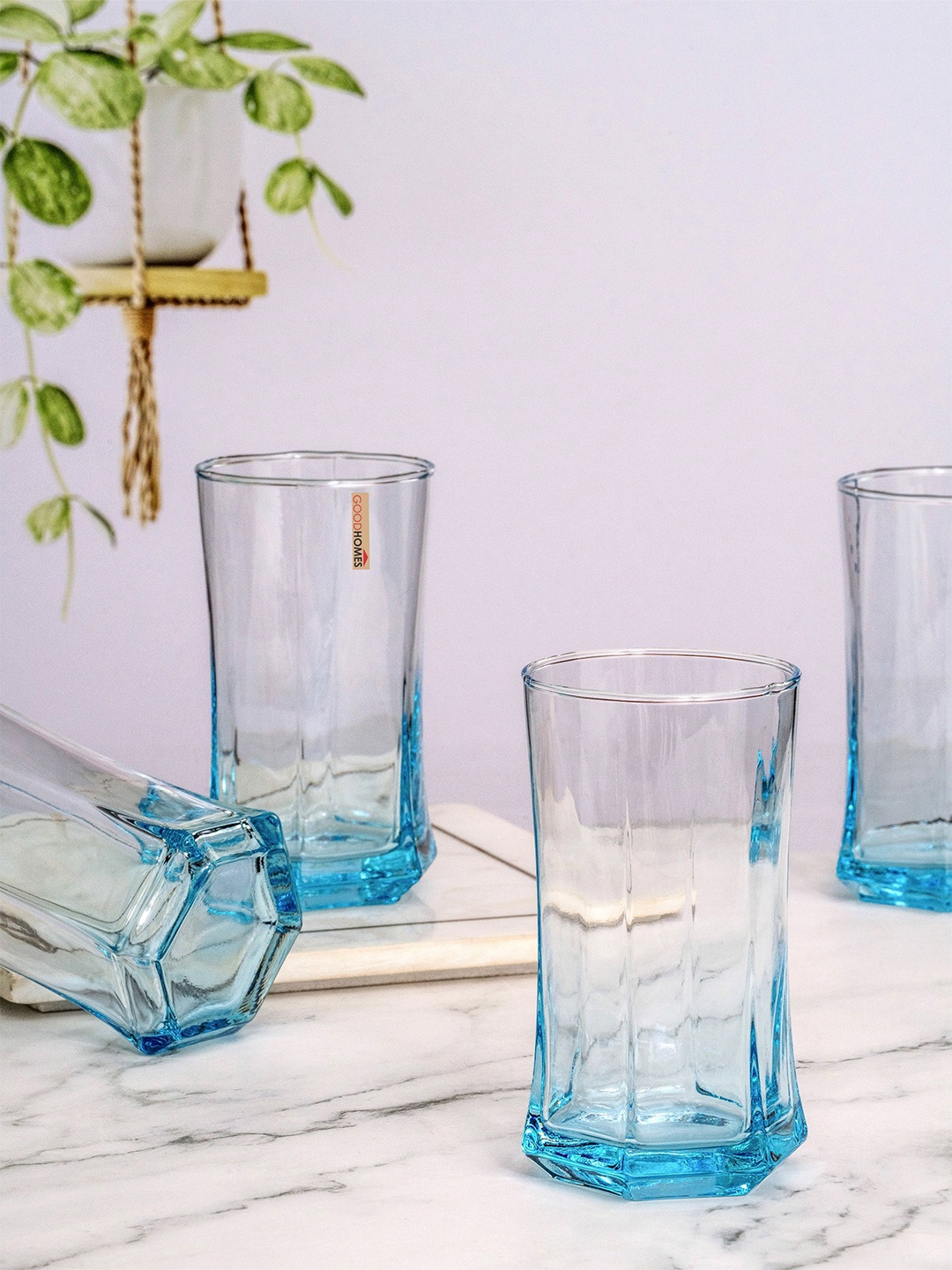 

GOODHOMES Set Of 6 Blue Water Glass Tumbler