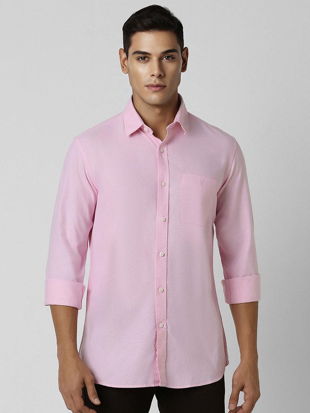 

Van Heusen Sport Men Spread Collar Solid Cotton Slim Fit Casual Shirt, Pink