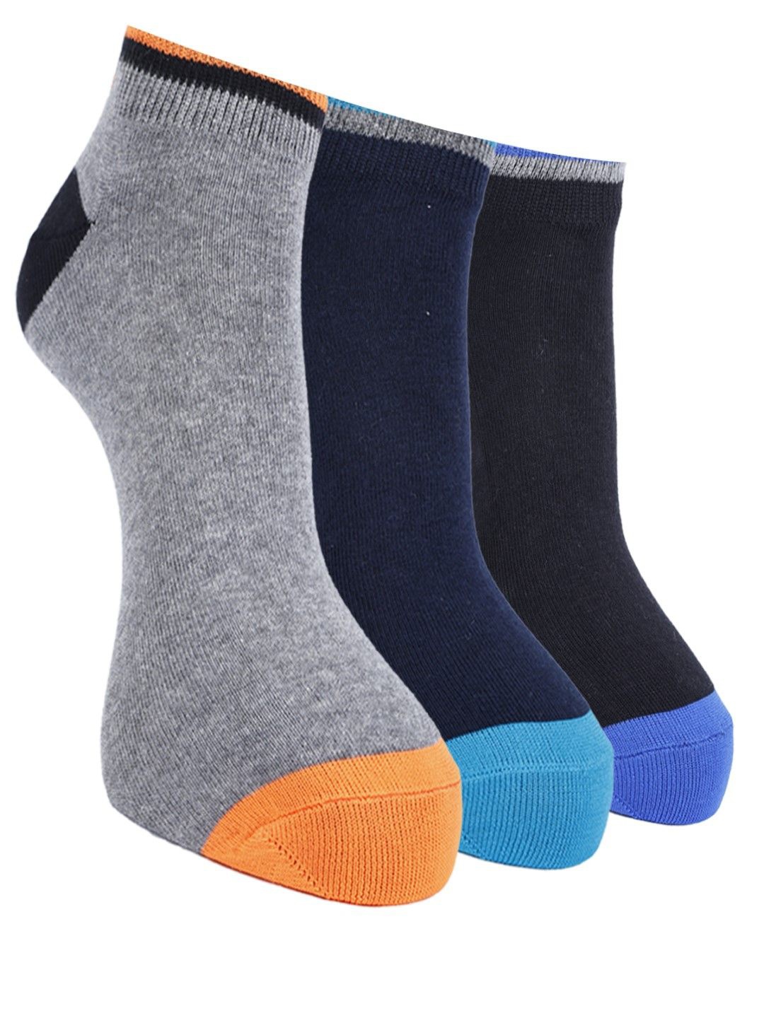 

Force NXT Men Pack Of 3 Cotton Ankle-Length Socks, Grey