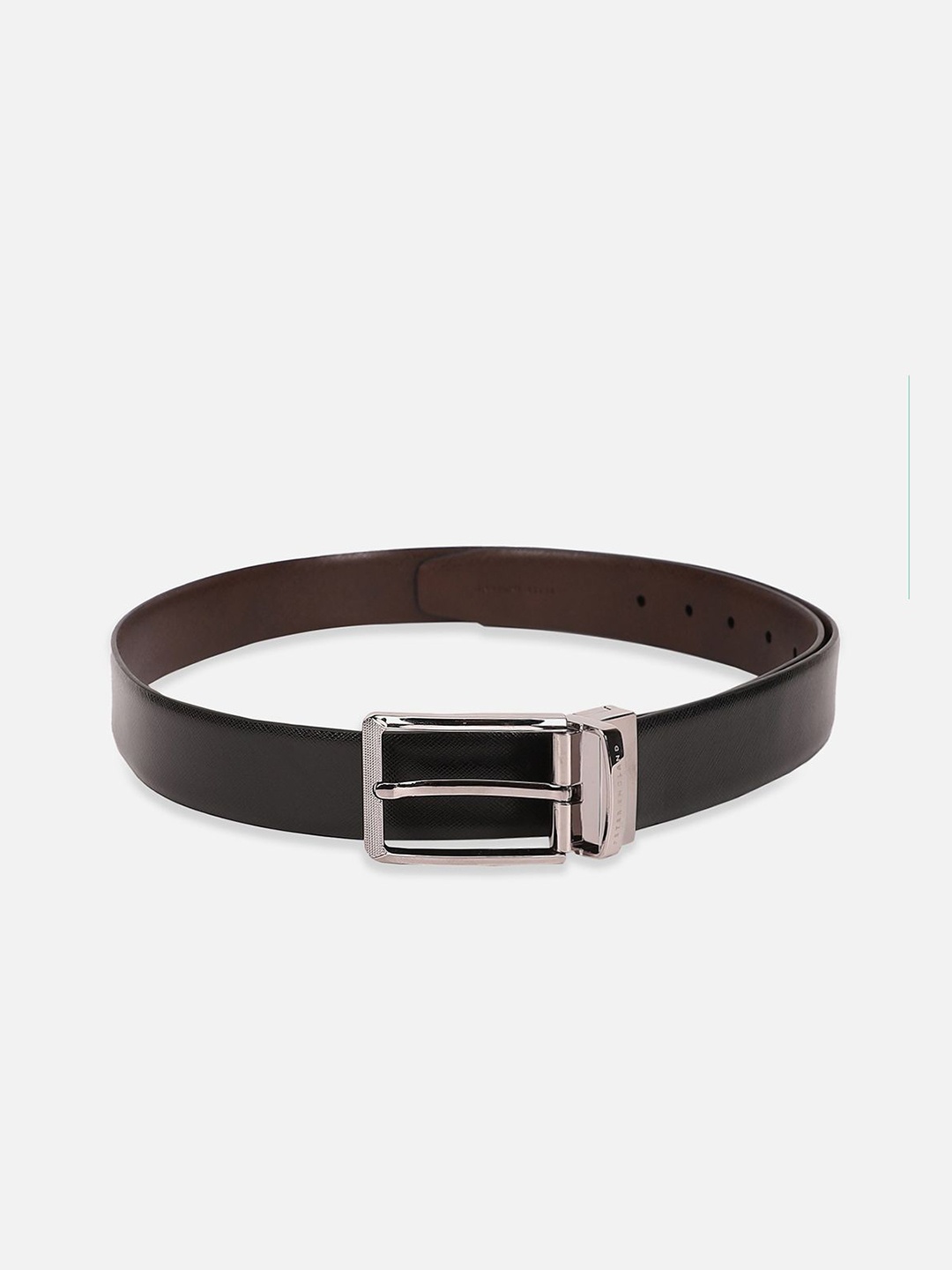

Peter England Men Leather Textured Reversible Formal Belt, Black