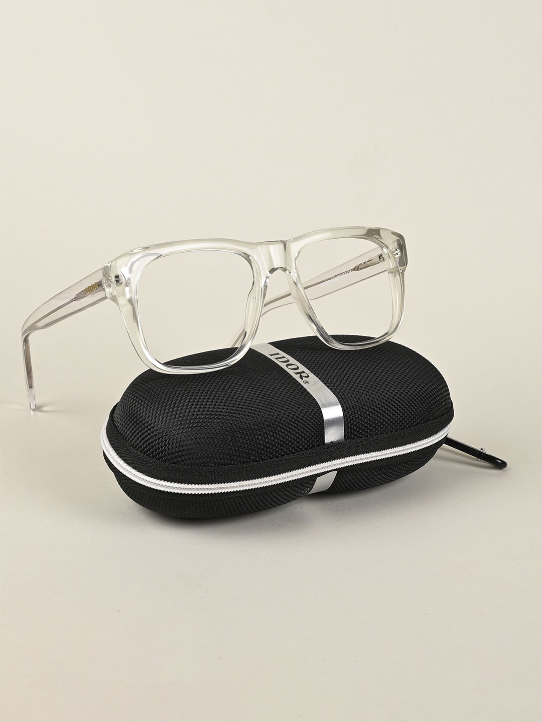 

IDOR Unisex Full Rim Square Frames, Transparent