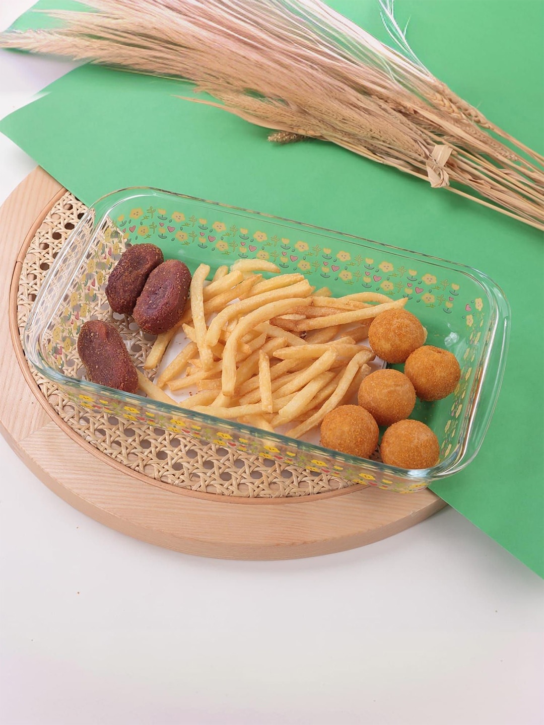 

Kuber Industries Transparent Glass Baking Tray