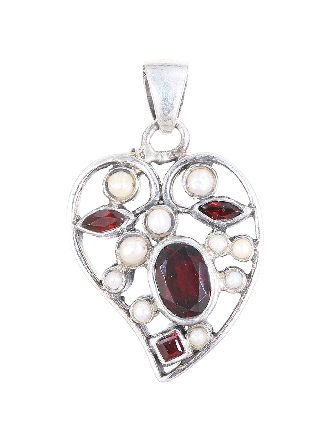 

Exotic India Silver-Plated Heart Shaped Pendants