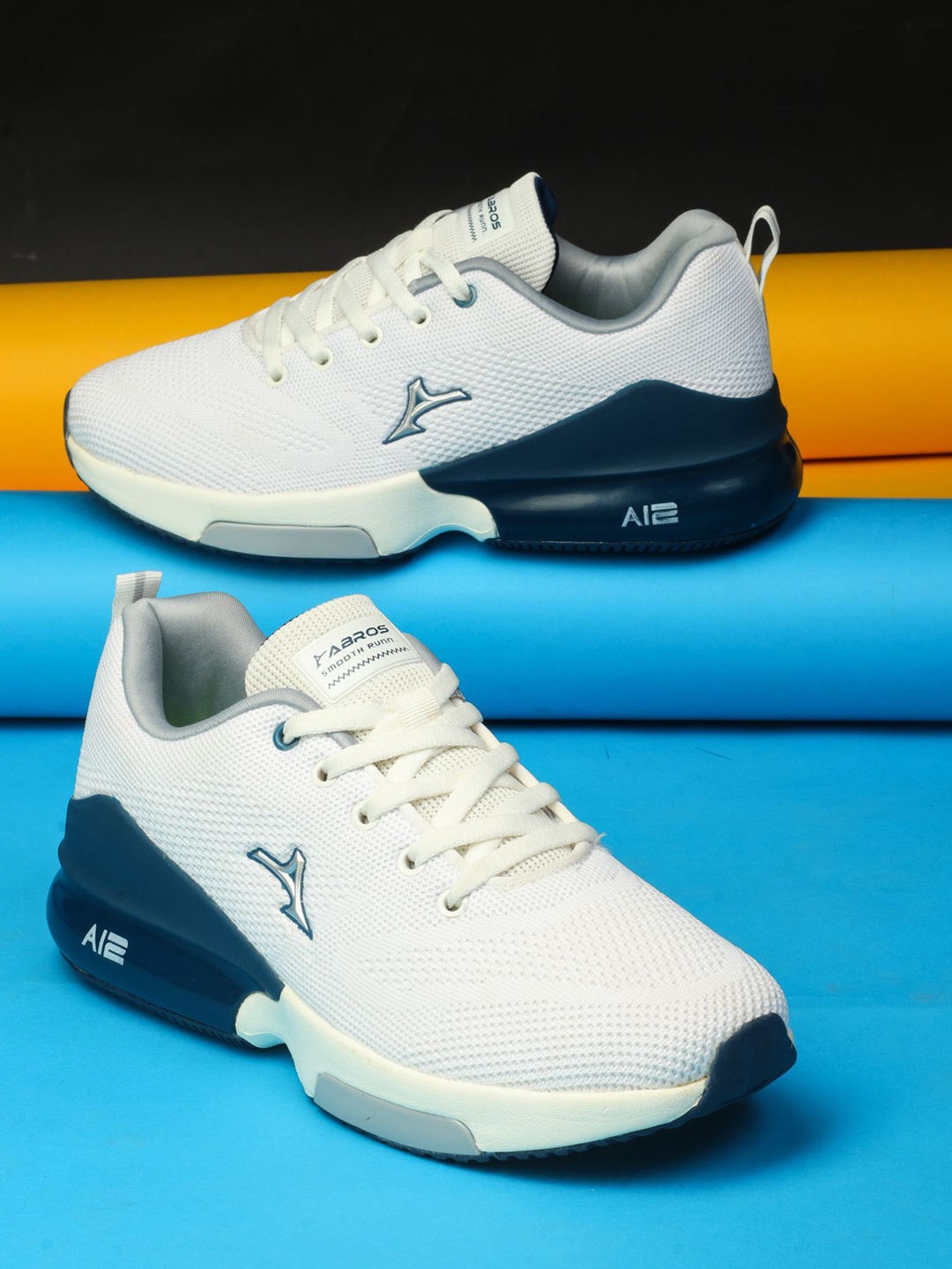 

ABROS Men Mesh Running Shoes, White