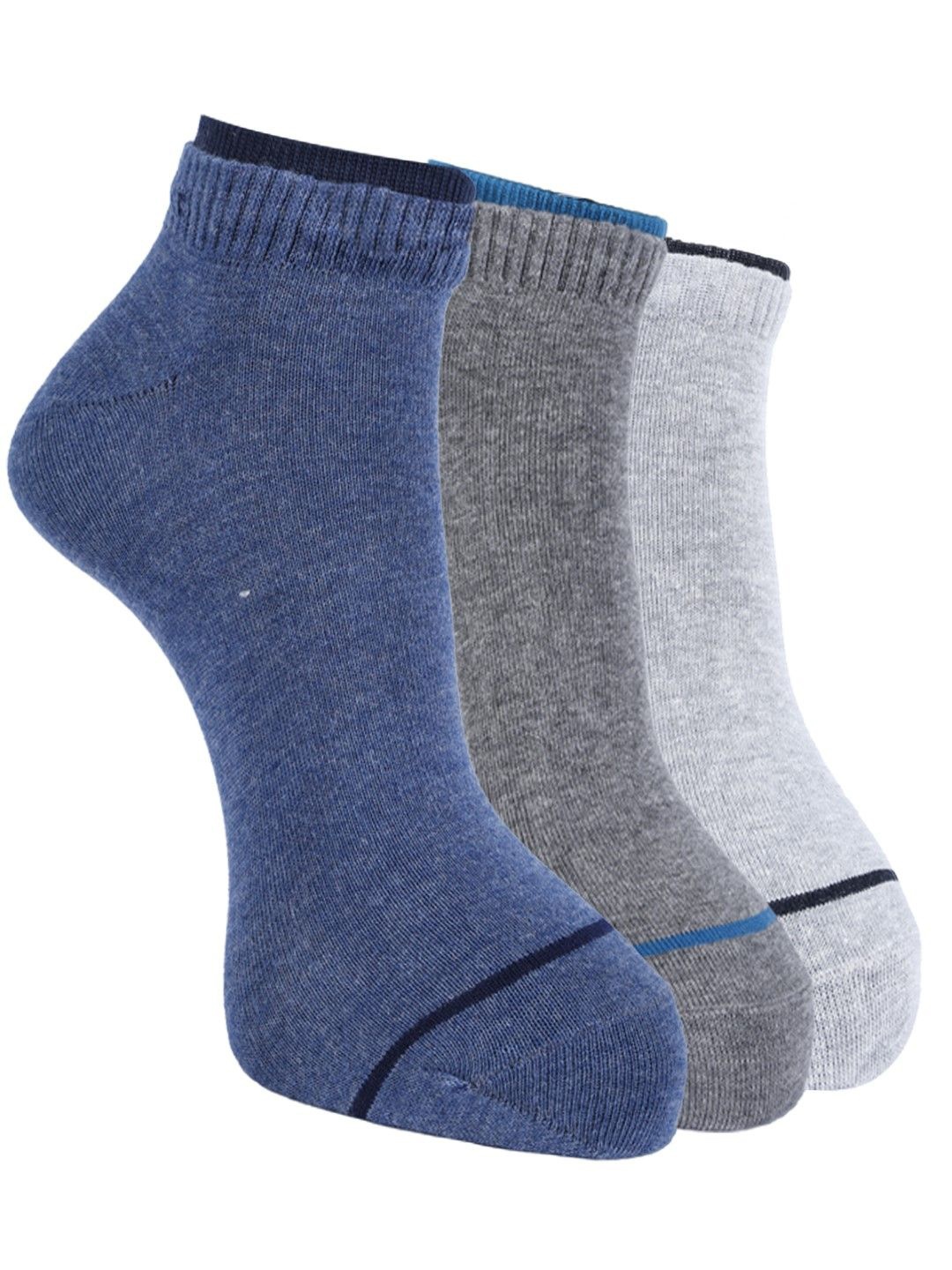 

Force NXT Men Pack Of 3 Cotton Ankle-Length Socks, Blue