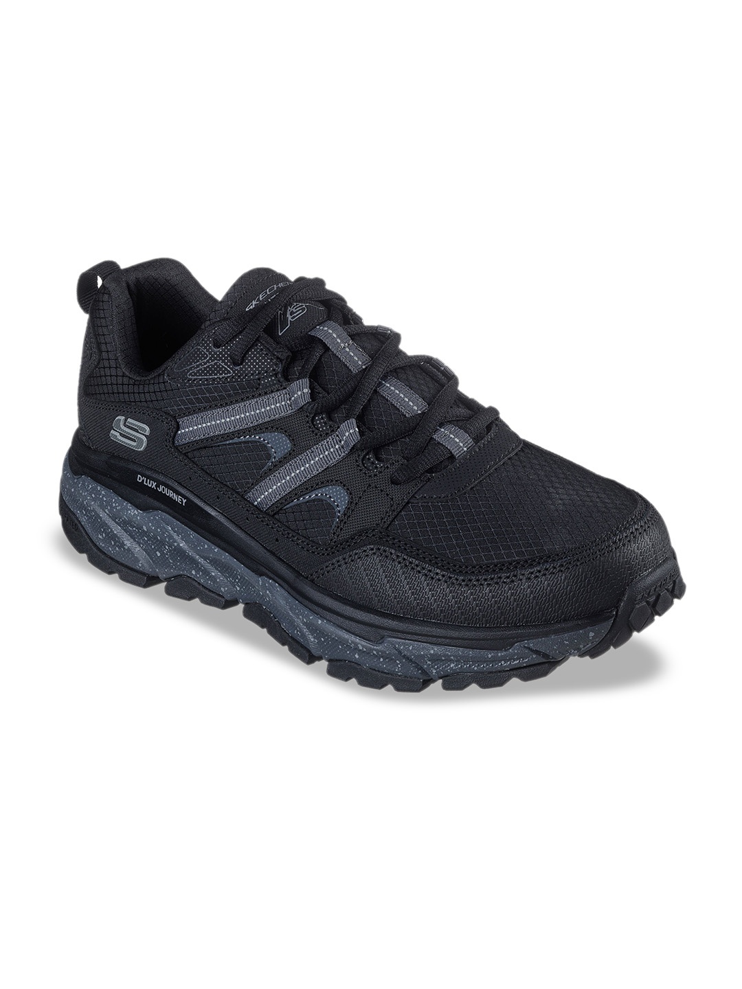 

Skechers Men D-Lux Journey Men Round Toe Lace Ups Casual Sneakers, Black