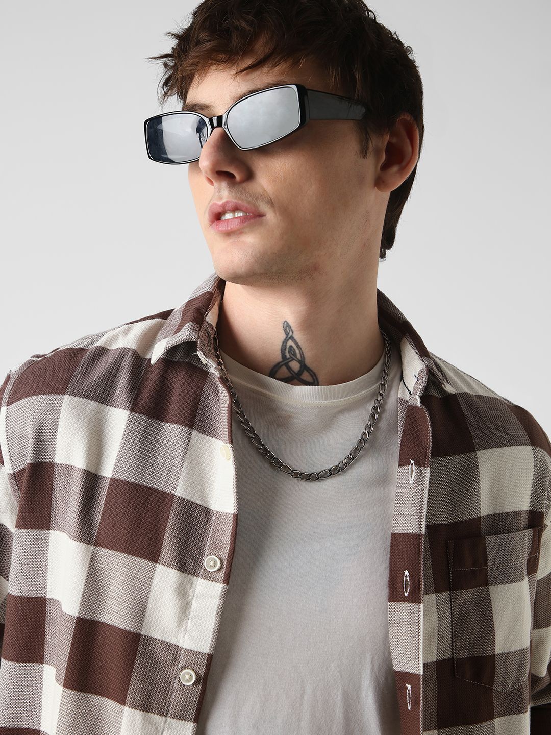 

VASTRADO Men Classic Slim Fit Buffalo Checks Opaque Checked Casual Shirt, Brown
