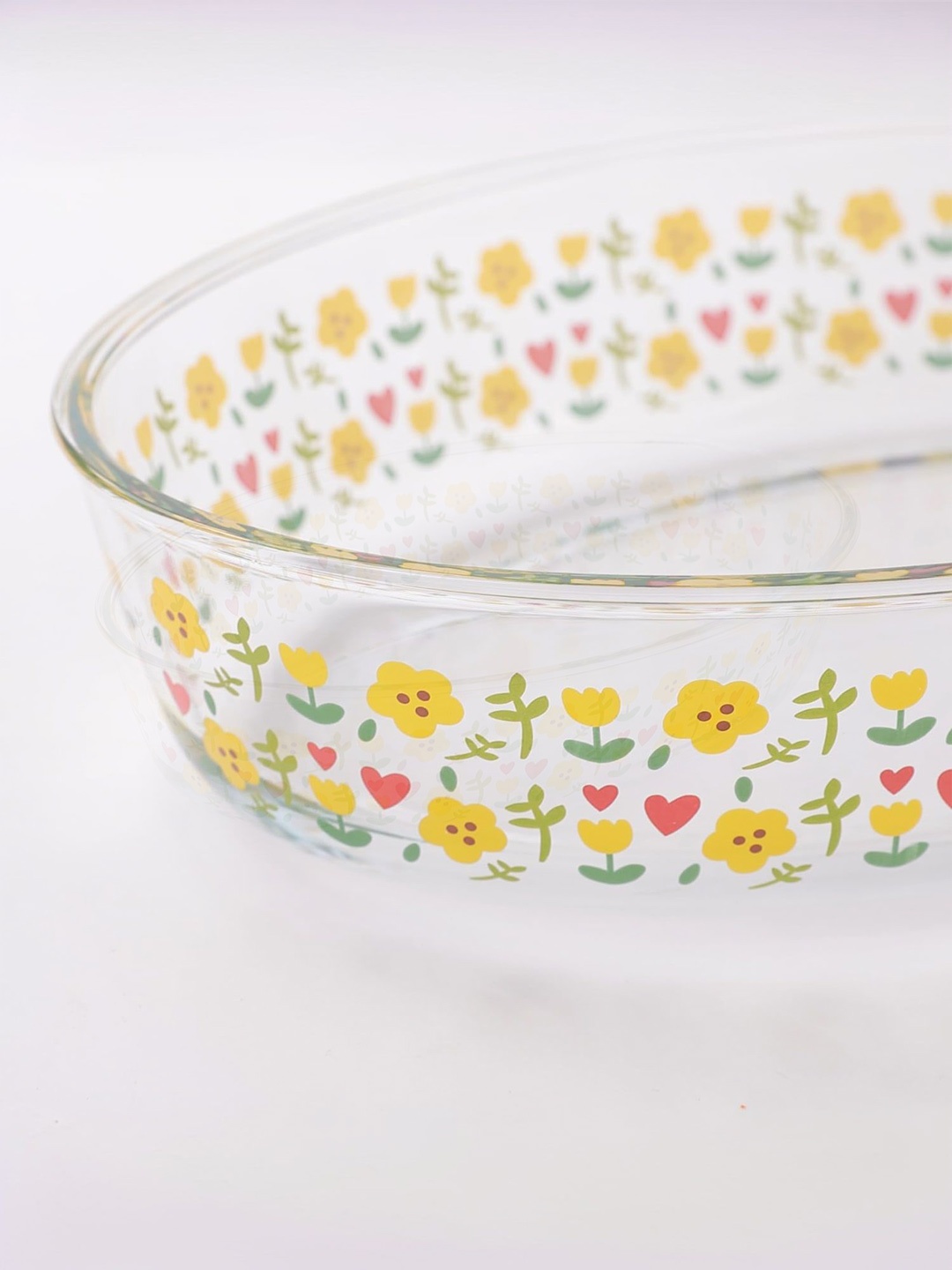 

Kuber Industries Printed Transparent Glass Round Bakeware