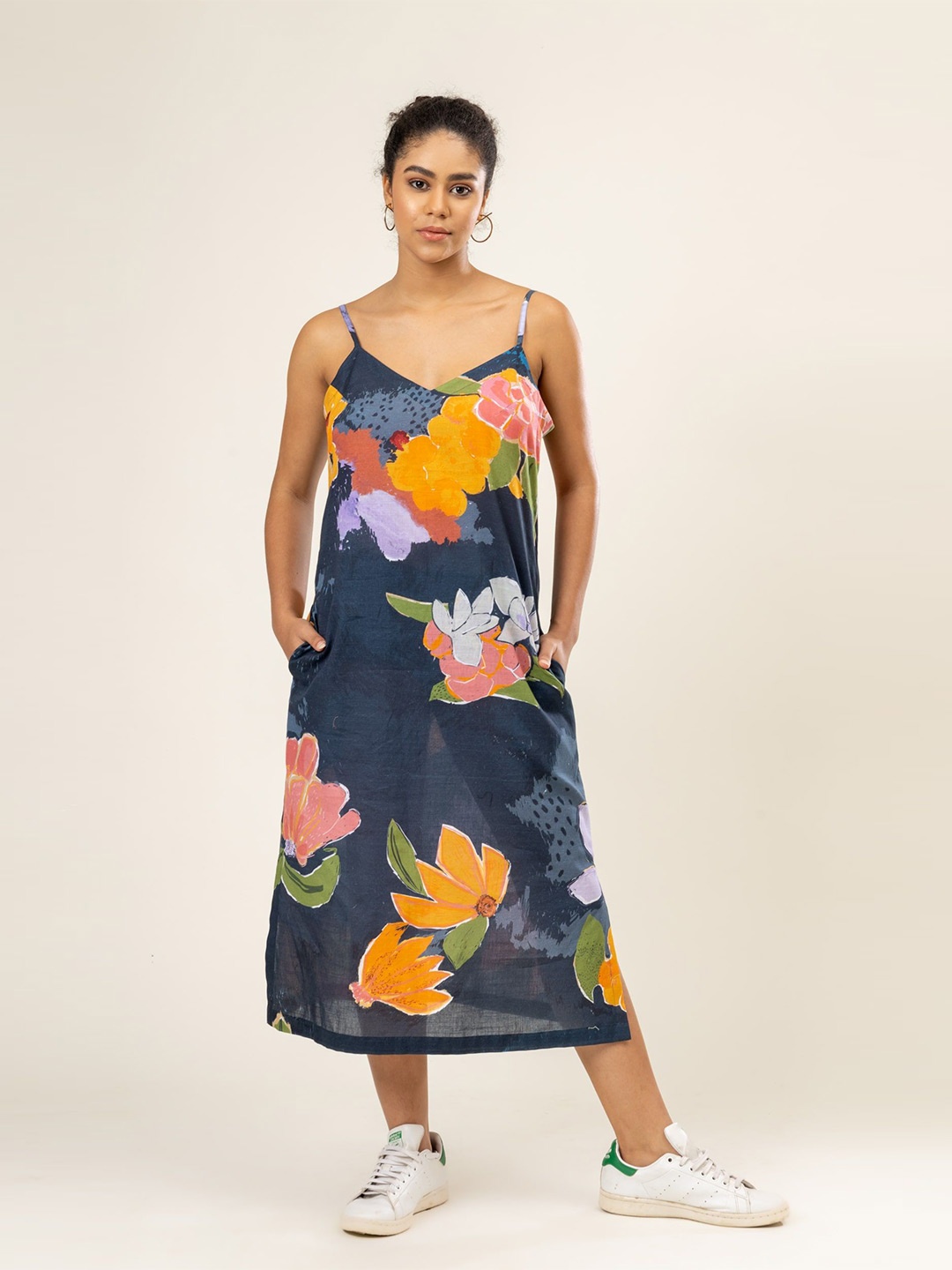 

Doodlage Floral Print A-Line Midi Dress, Multi