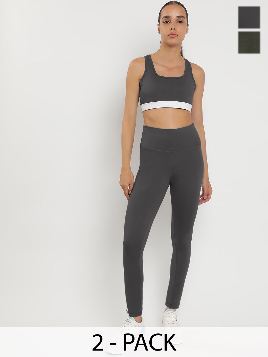 

Wearjukebox Sports Bra With Leggings Co-Ords, Charcoal