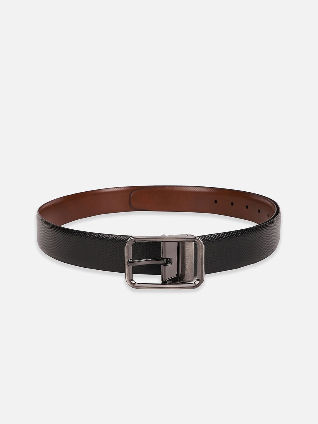 

Van Heusen Men Textured Reversible Leather Casual Belt, Black
