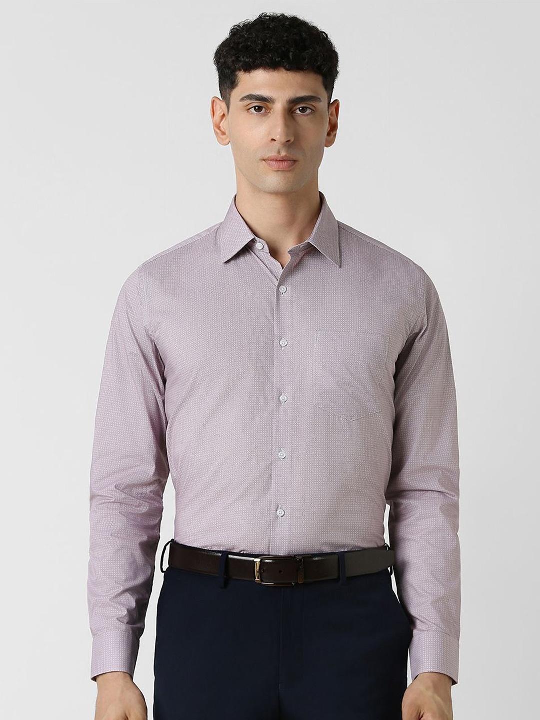 

Van Heusen Men Slim Fit Opaque Formal Shirt, Purple