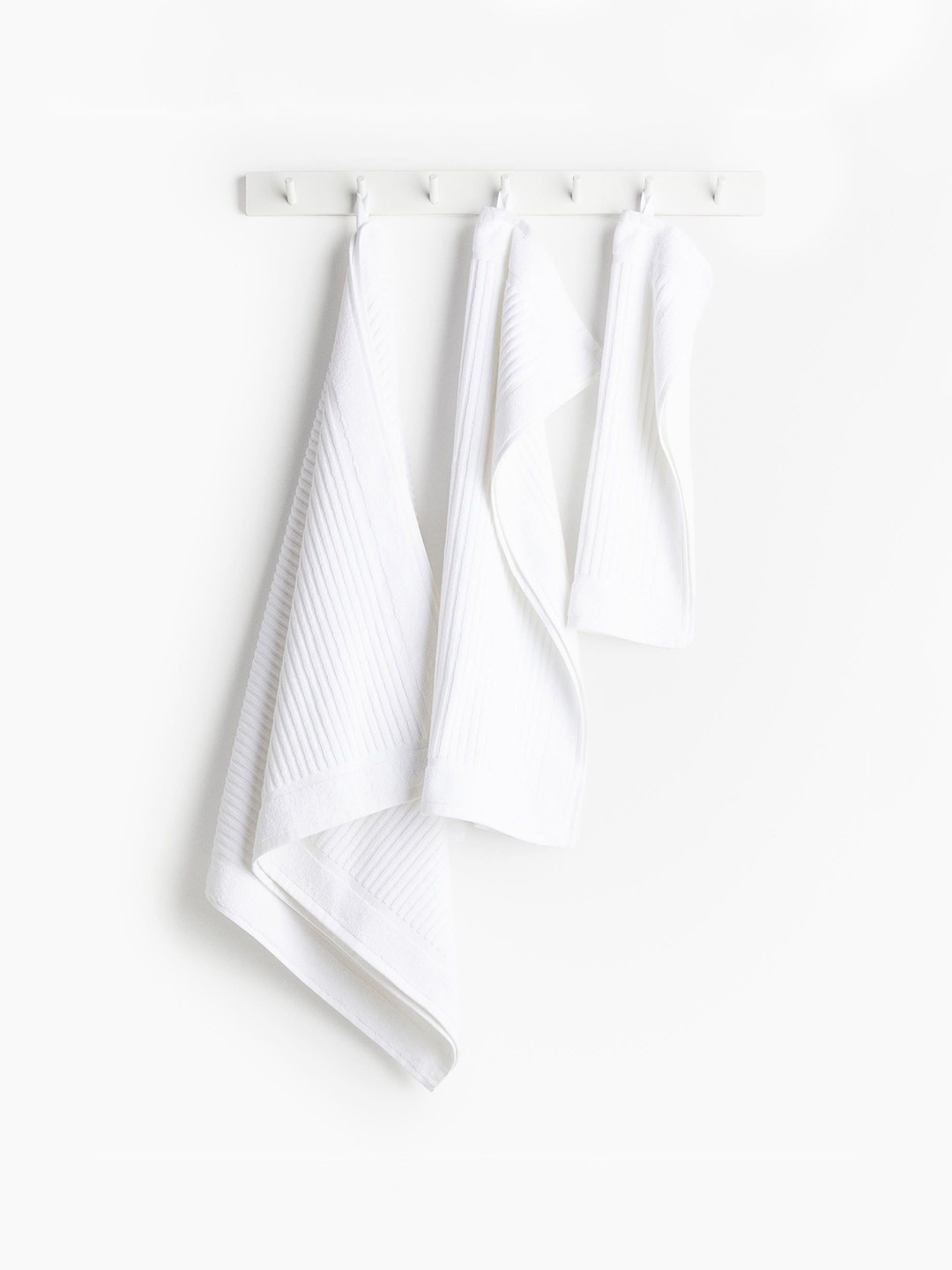 

H&M White Cotton Terry Hand Towel