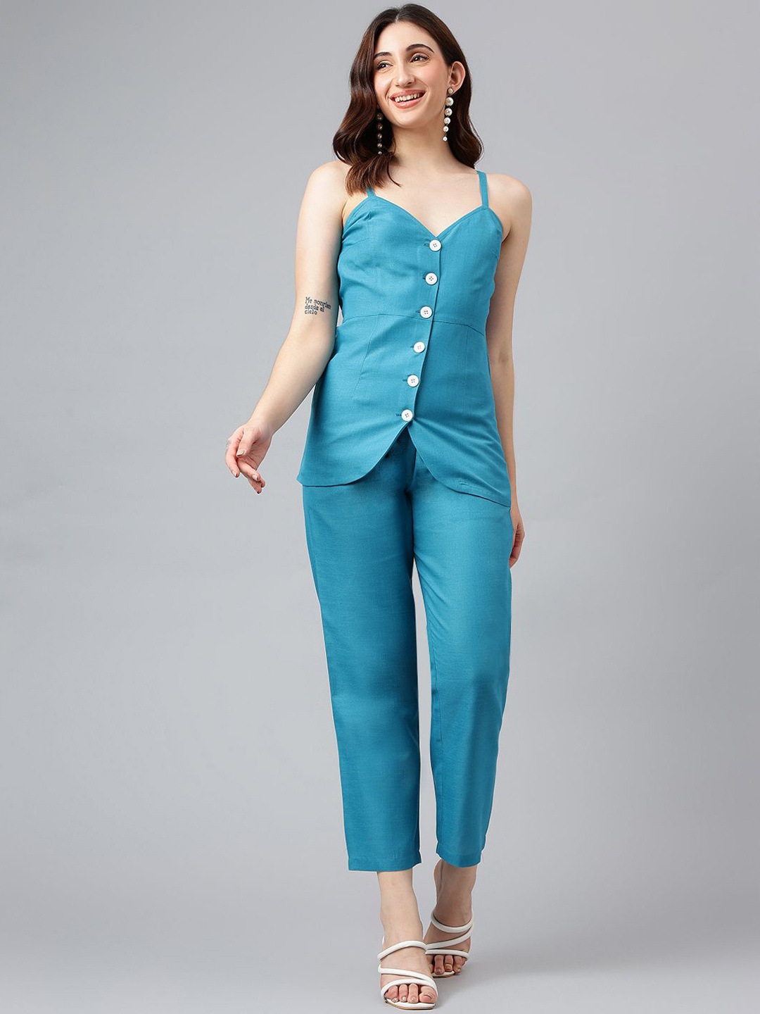 

TRYMISFIT Sleeveless Top & Trouser Co-Ords, Teal