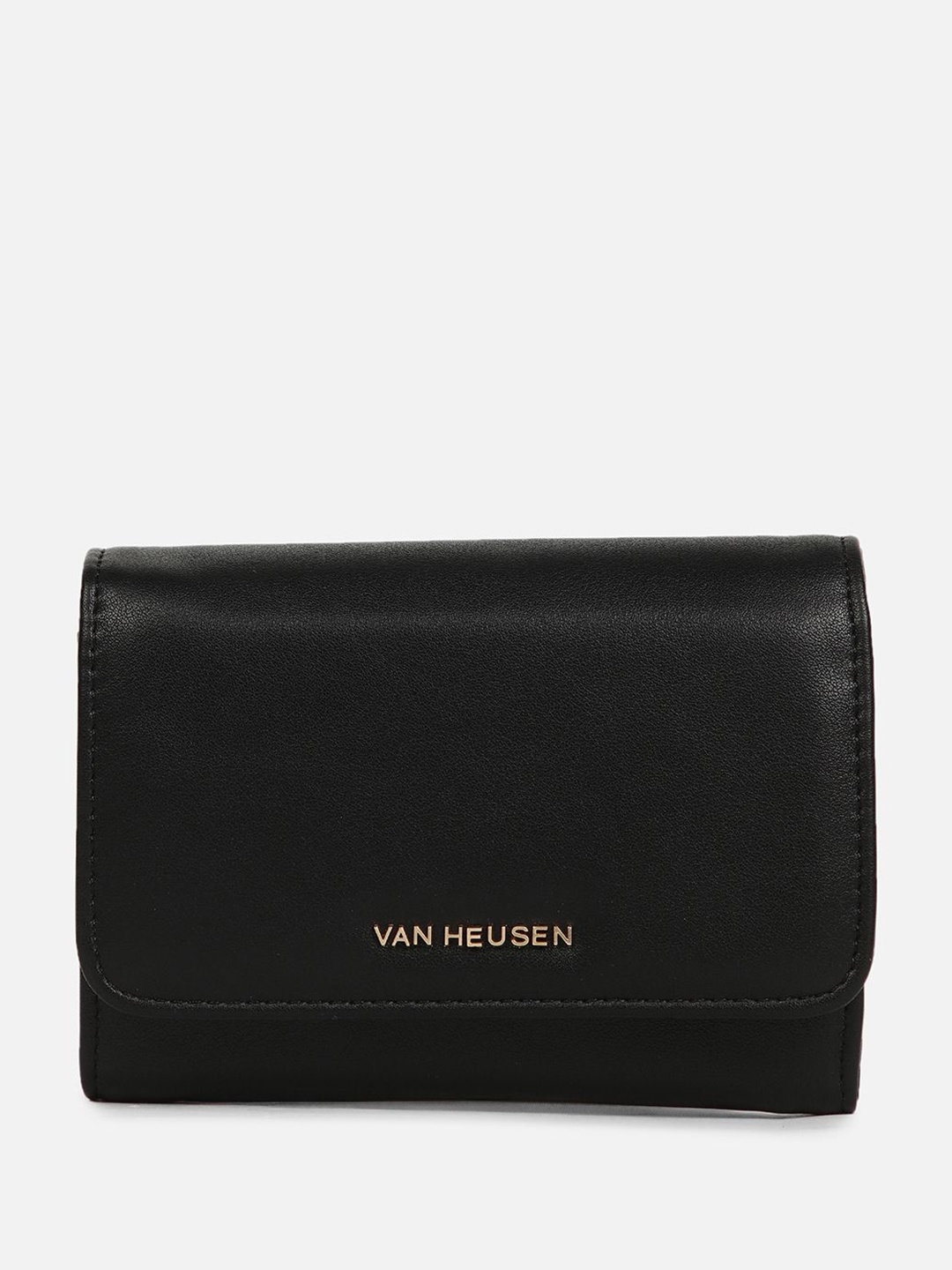 

Van Heusen Woman Women Brand Logo Textured PU Envelope, Black