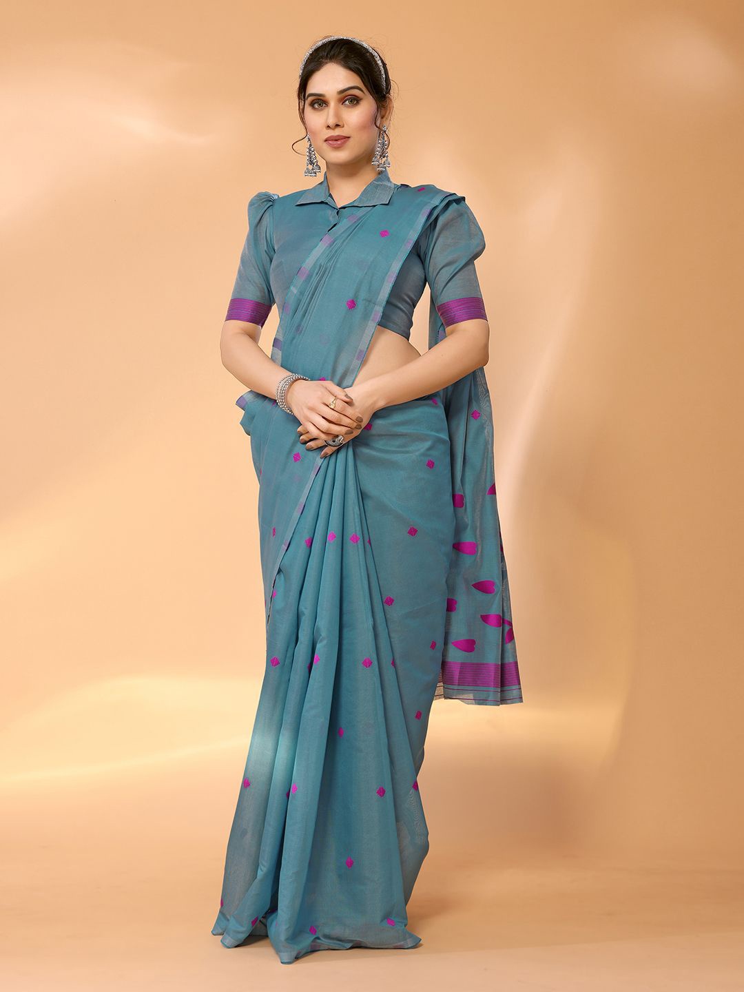 

MySilkLove Woven Design Chanderi Saree, Blue