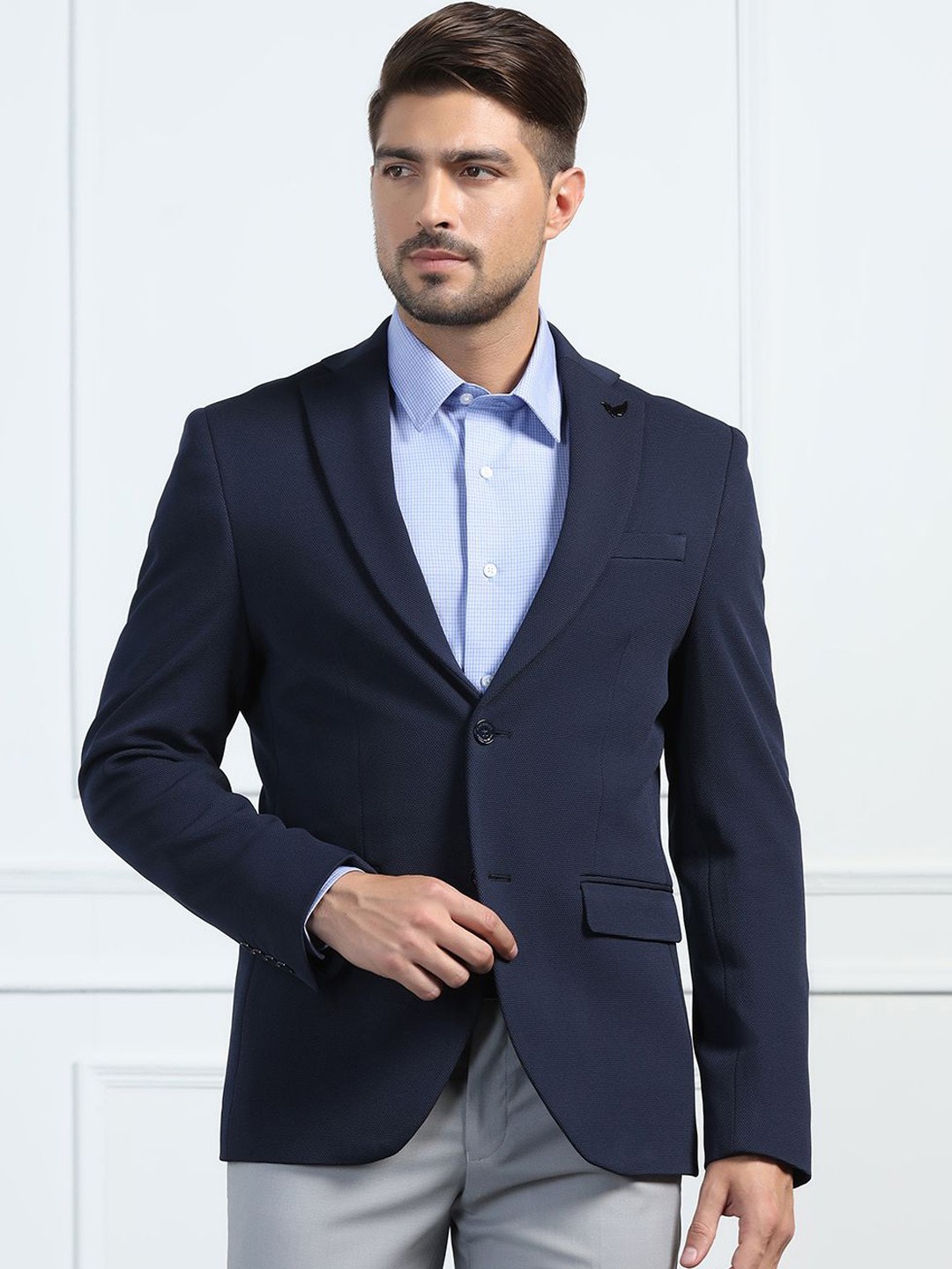 

Blackberrys Slim-Fit Single Breasted Formal Blazer, Navy blue
