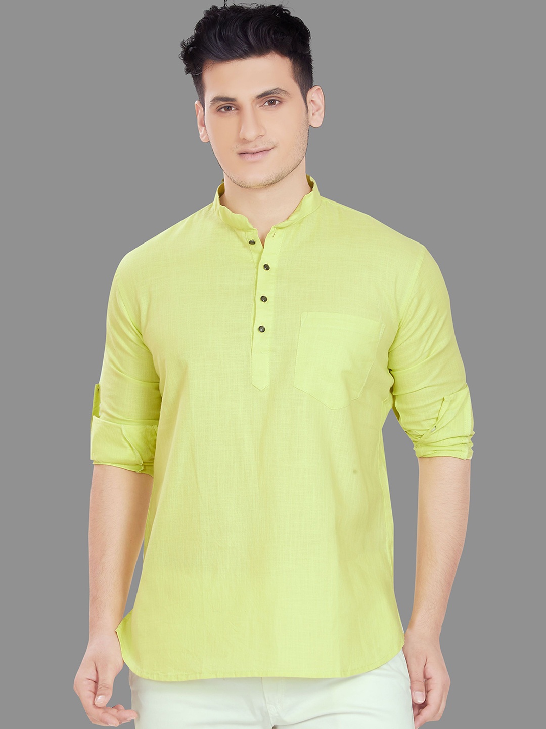 

Rani Saahiba Men Thread Work Kurta, Yellow