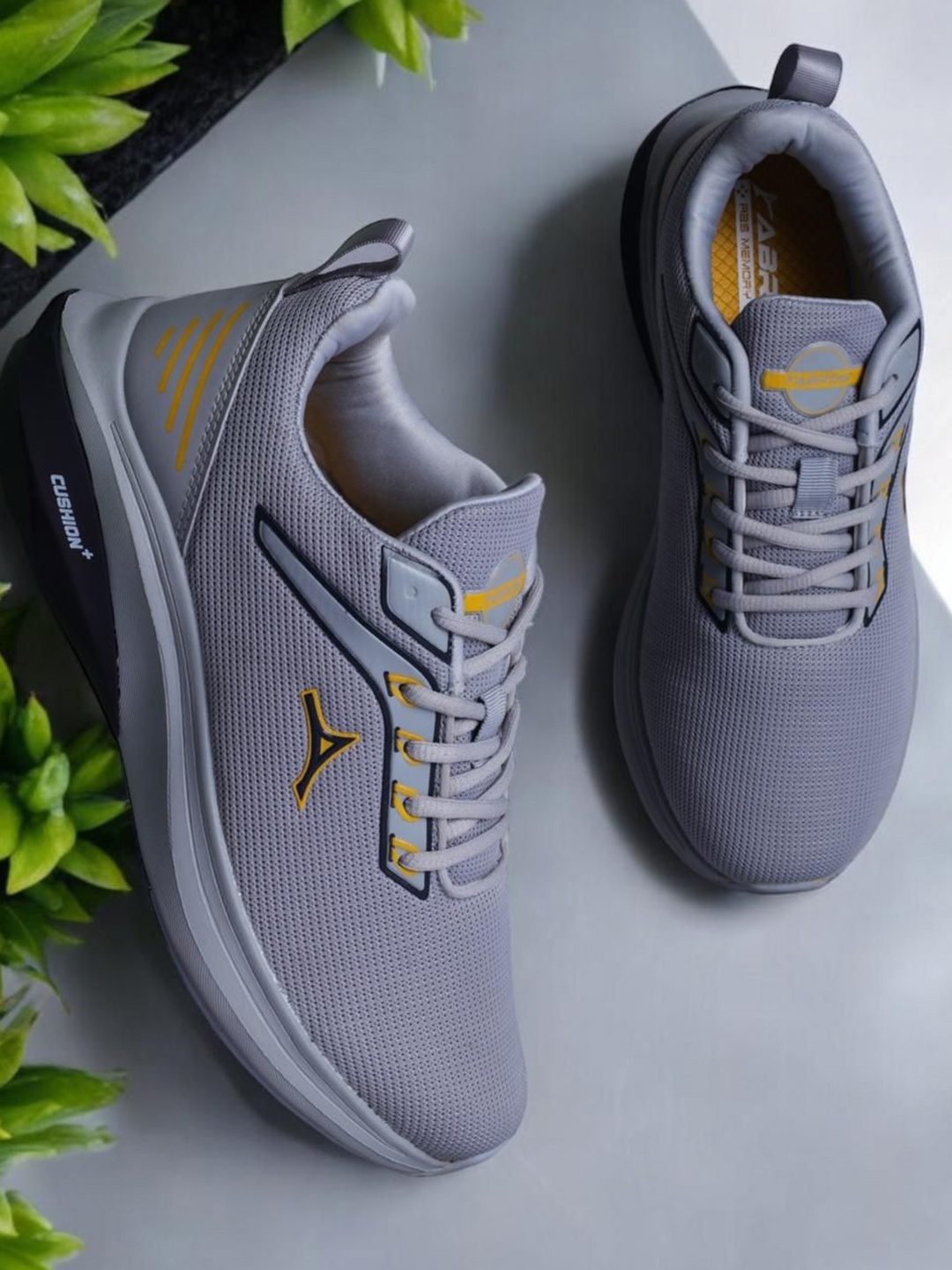 

ABROS Men Mesh Running Shoes, Grey
