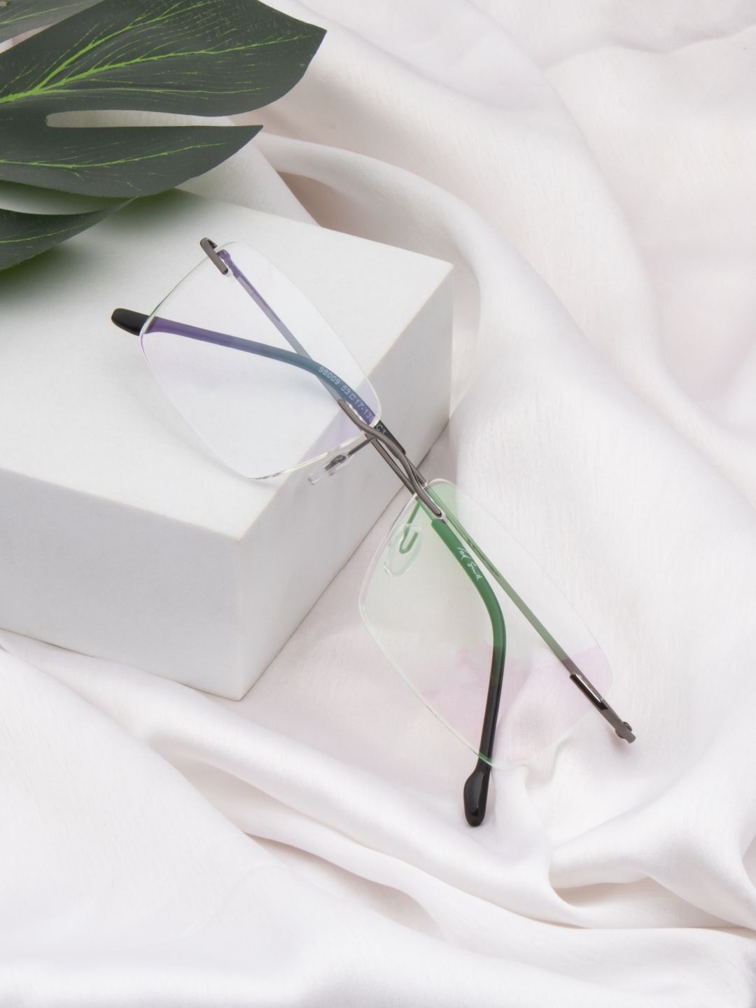 

Ted Smith Unisex Rimless Rectangle Frames, Metallic