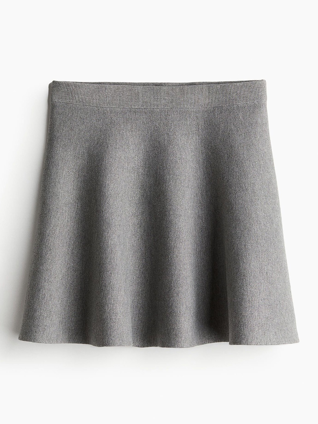 

H&M Flared Knitted Skirt, Grey