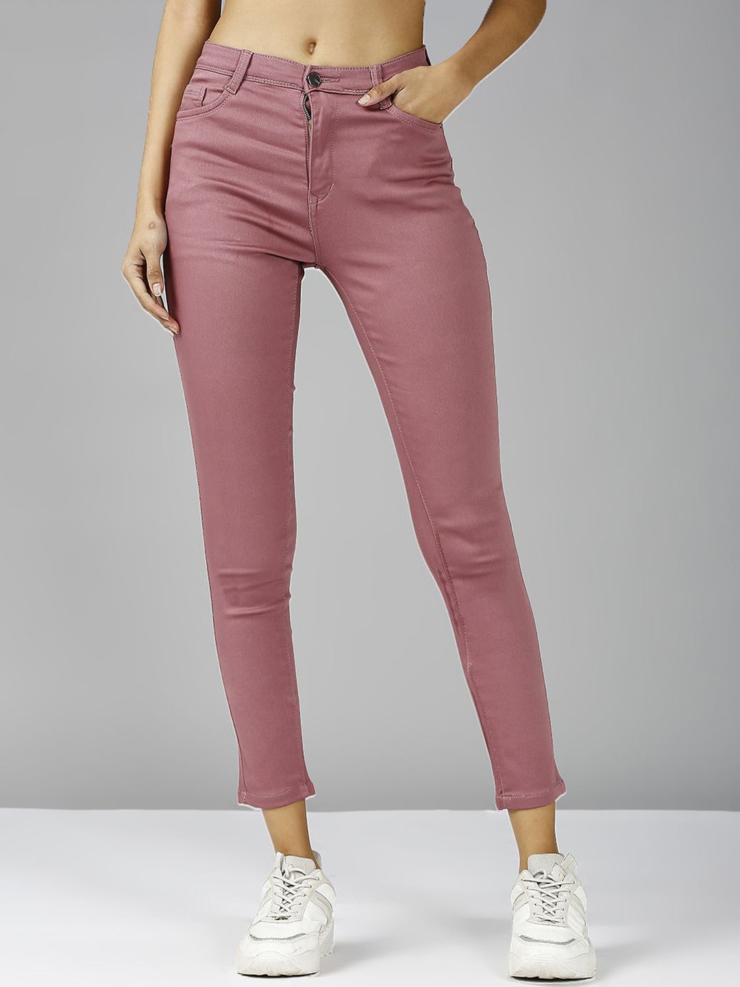 

Blum Denim Women Skinny Fit High-Rise Stretchable Jeans, Pink