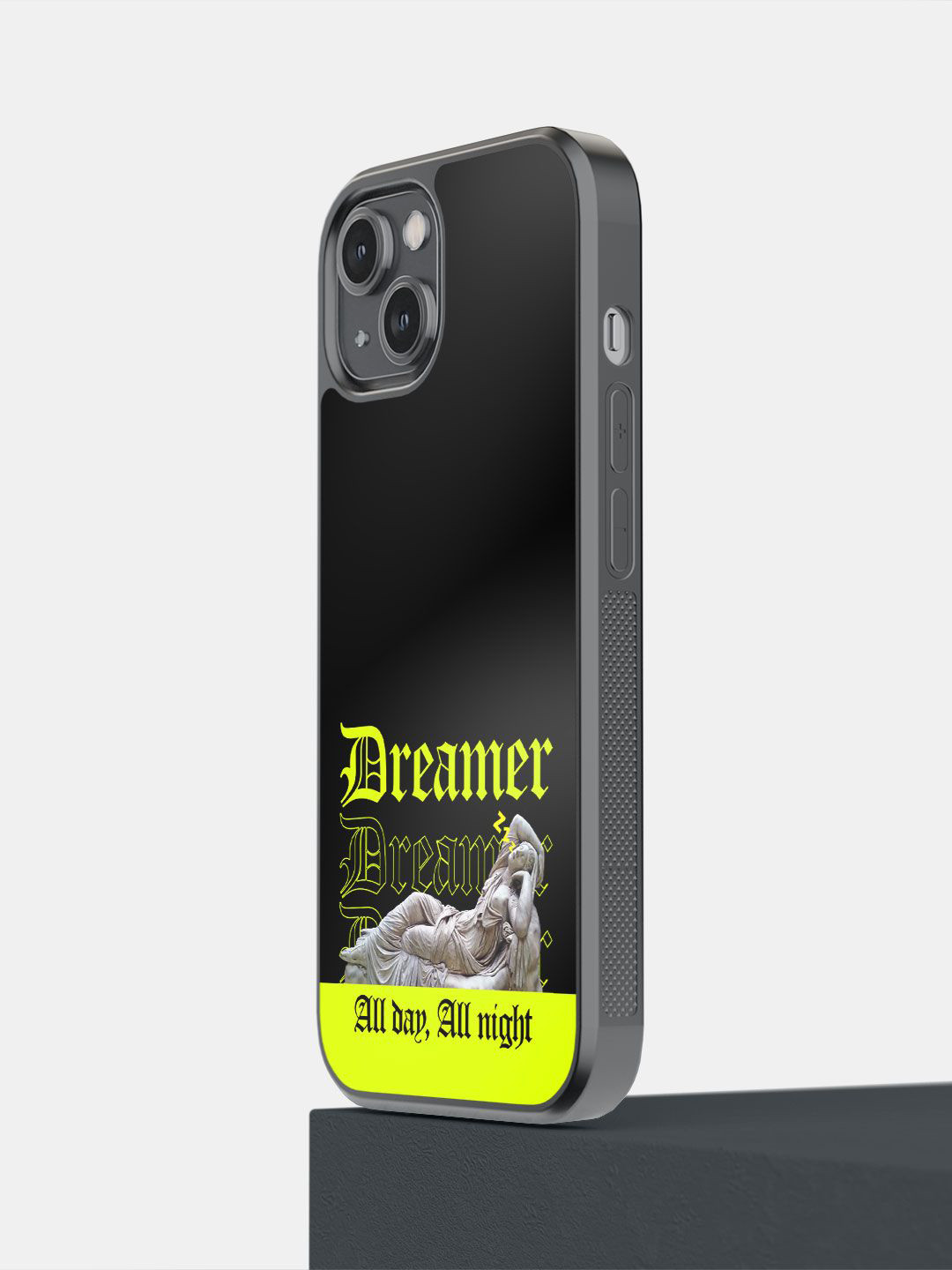 

macmerise Impact Resistant Typography Printed iPhone 14 Back Case Mobile Accessories, Black