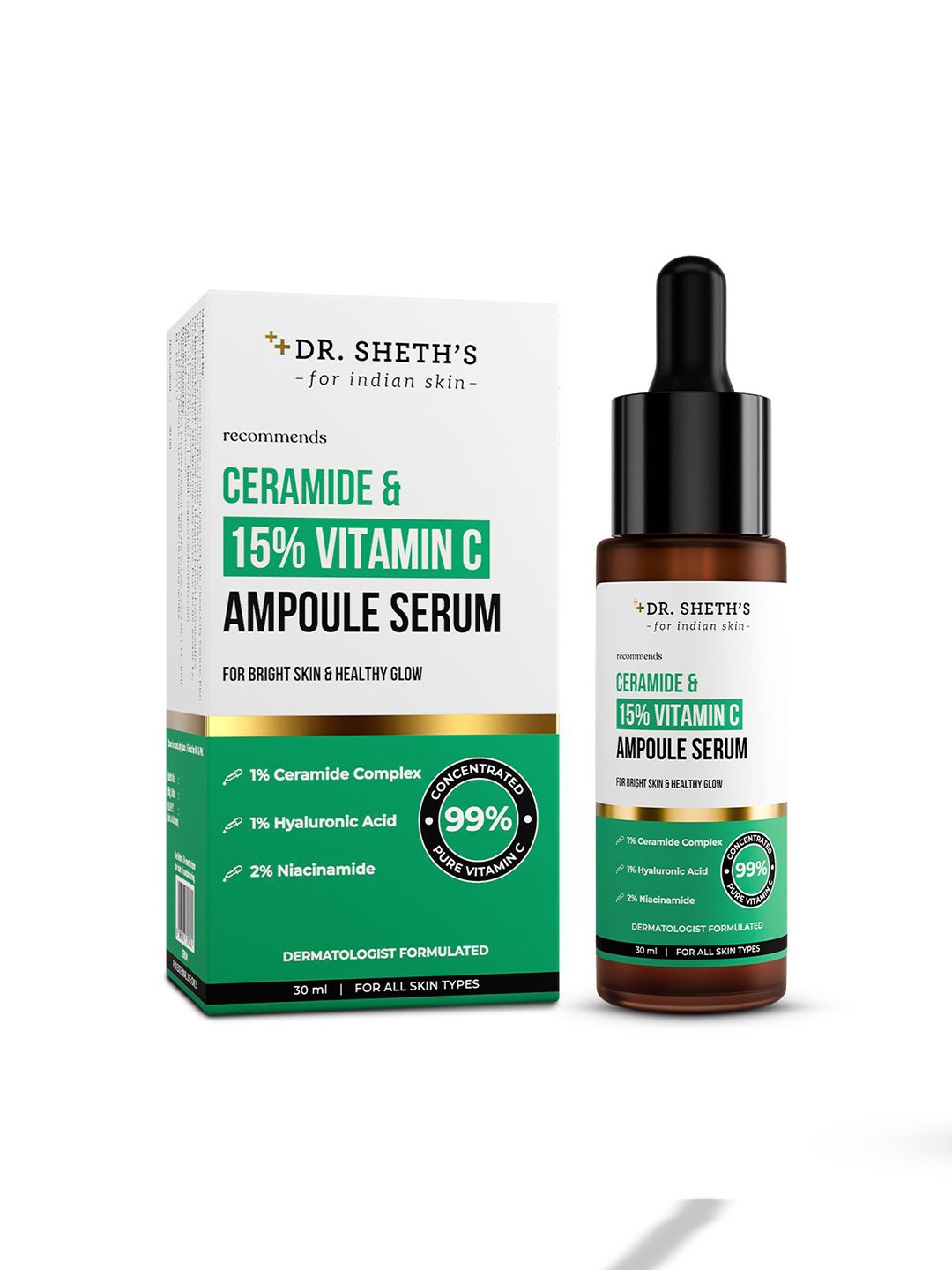 

DR. SHETHS Ceramide & 15% Vitamin C Ampoule Serum-30ml, White