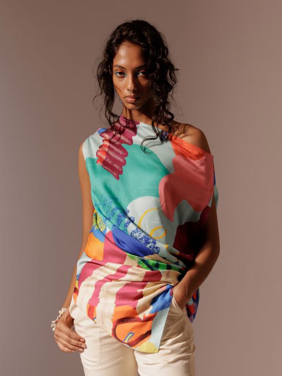 

Advait Floral Print Satin Top, Multi