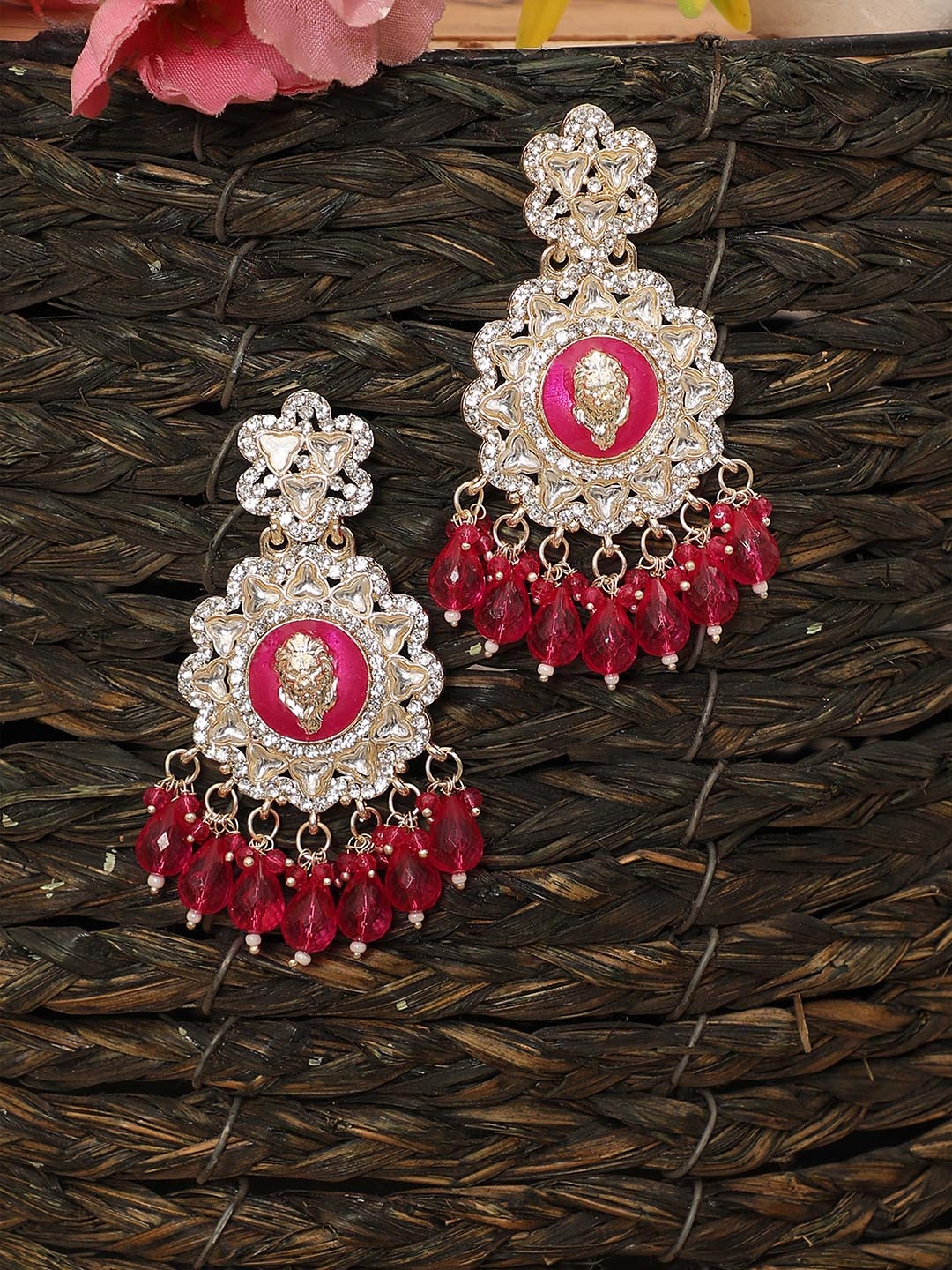 

FFC -Fashion For Choice Contemporary Chandbalis Earrings, Pink