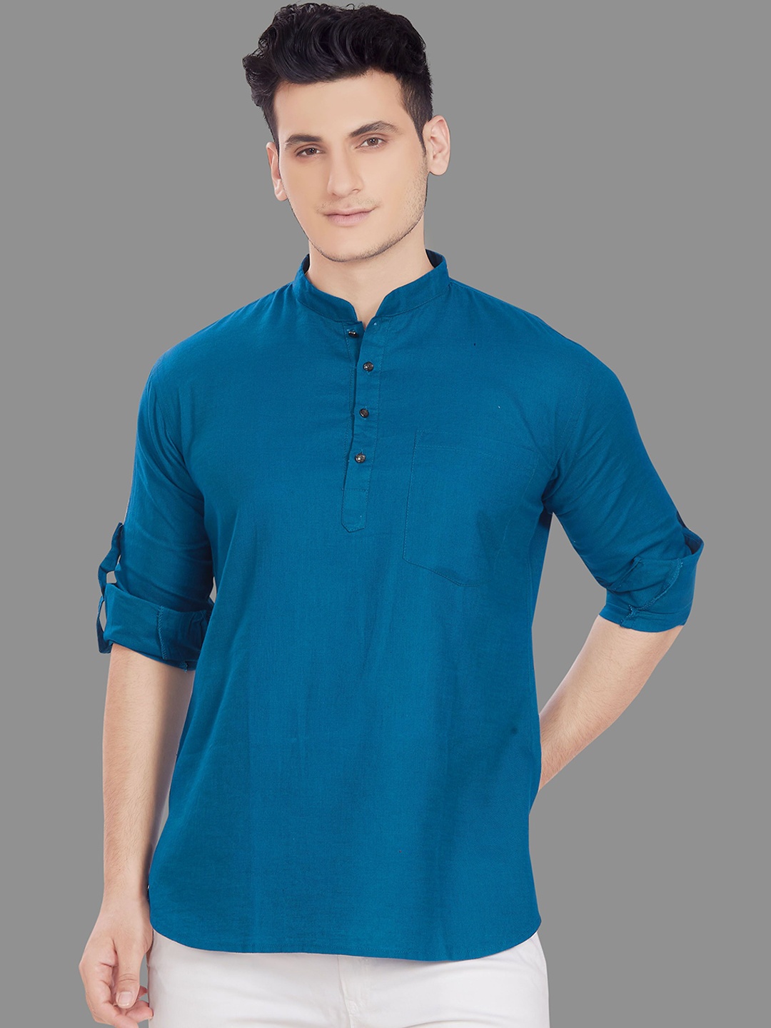 

Rani Saahiba Men Thread Work Kurta, Blue