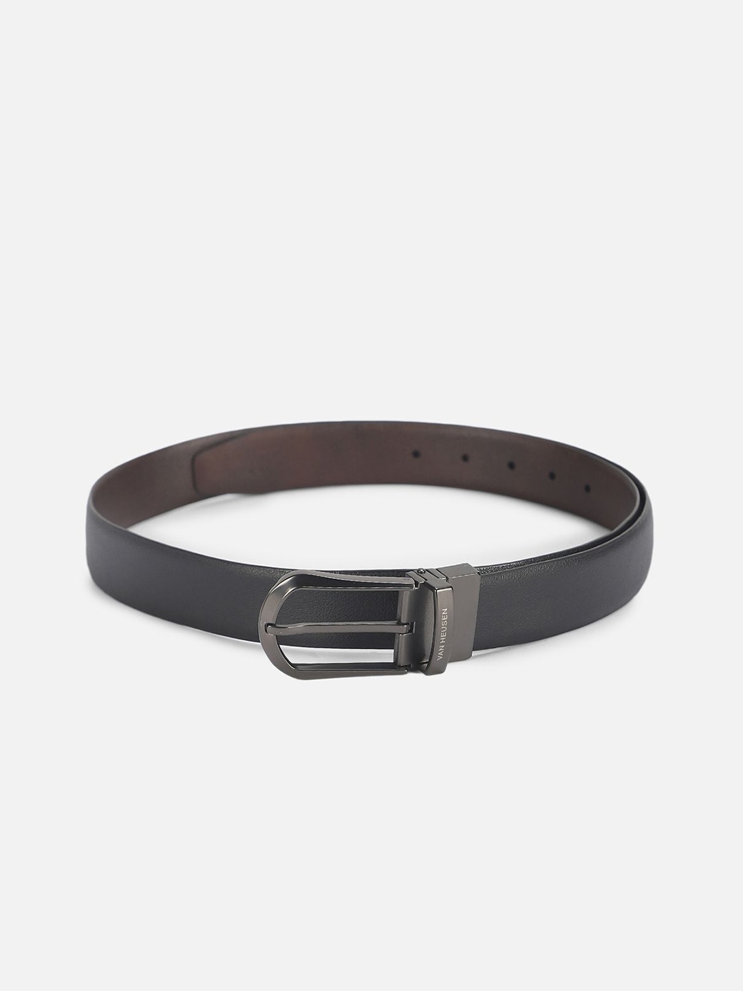 

Van Heusen Men Textured Reversible Leather Casual Belt, Black