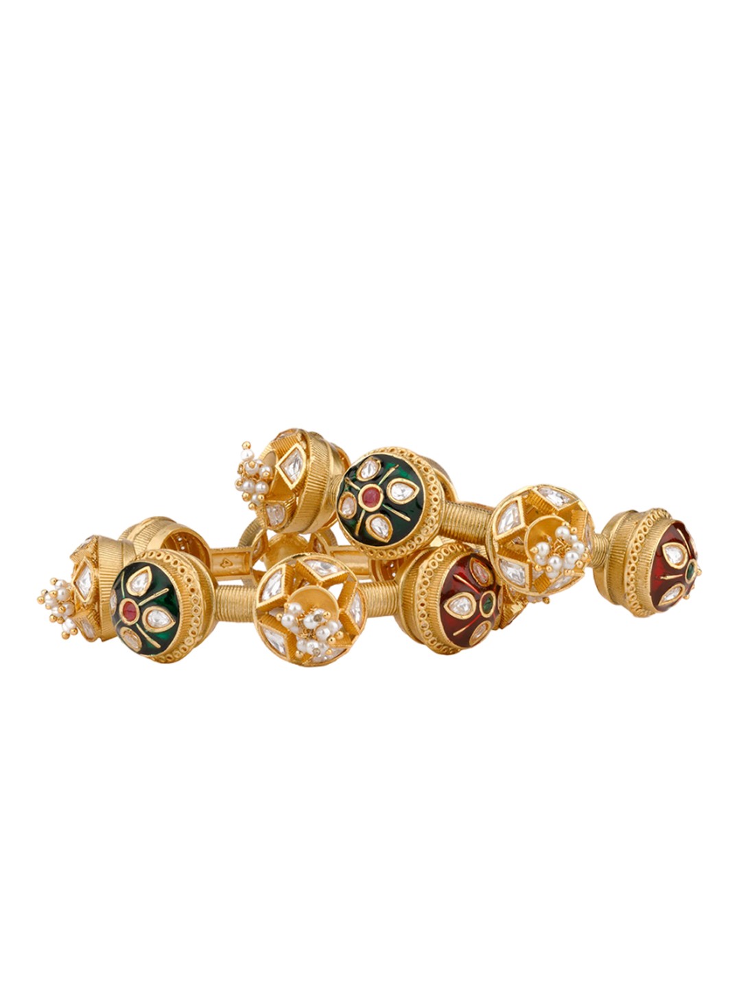 

Vivinia by Vidhi Set Of 2 Gold-Plated Kundan-Studded Bangles