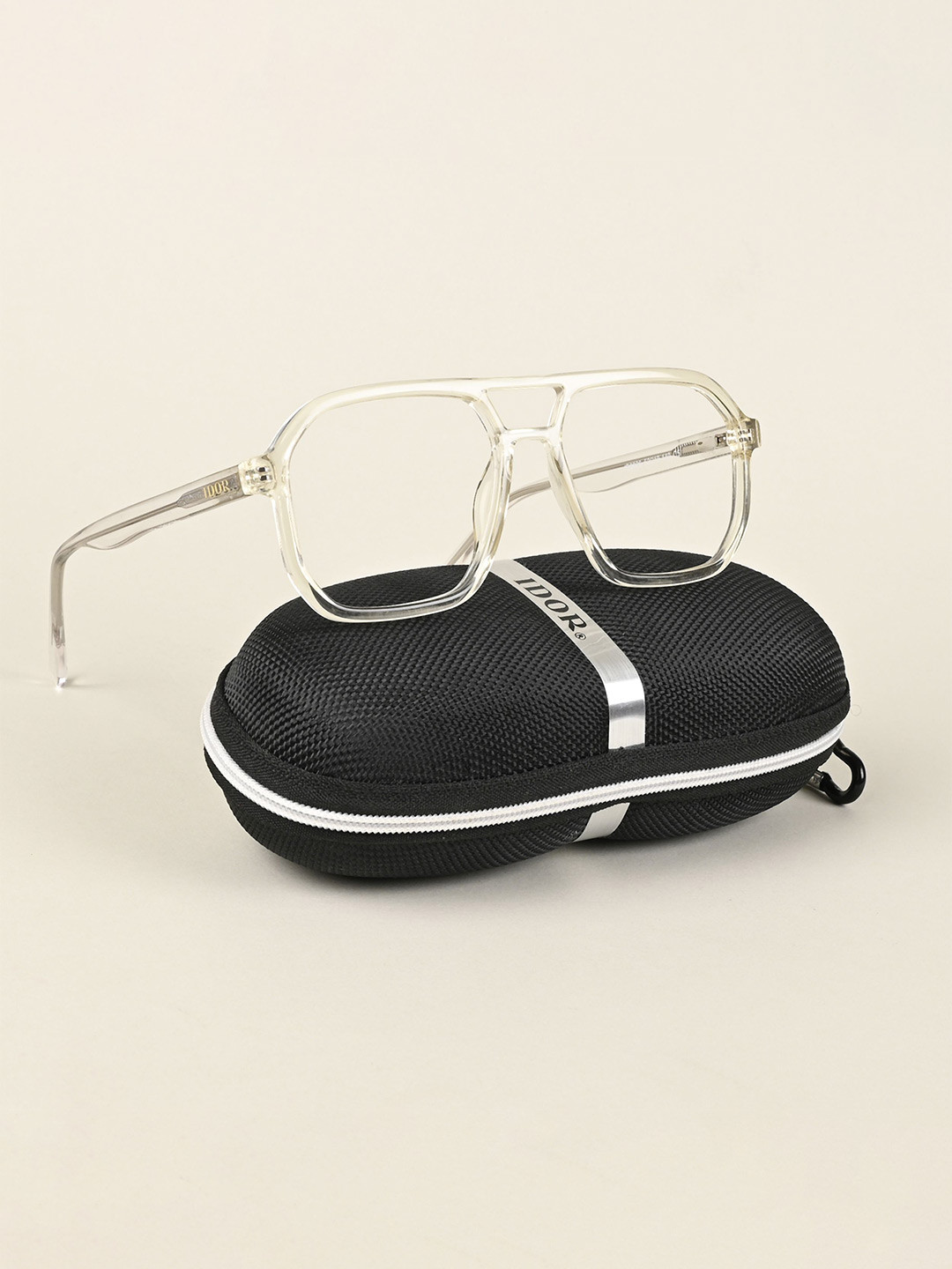 

IDOR Unisex Full Rim Square Frames, Transparent