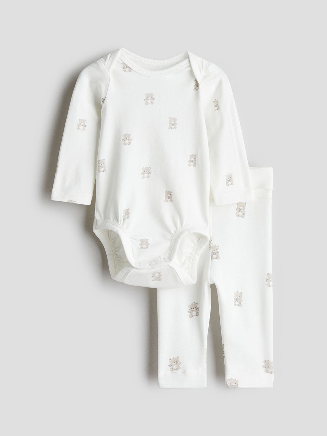 

H&M Infants Boys Pack Of 2 Cotton Bodysuit Set, White