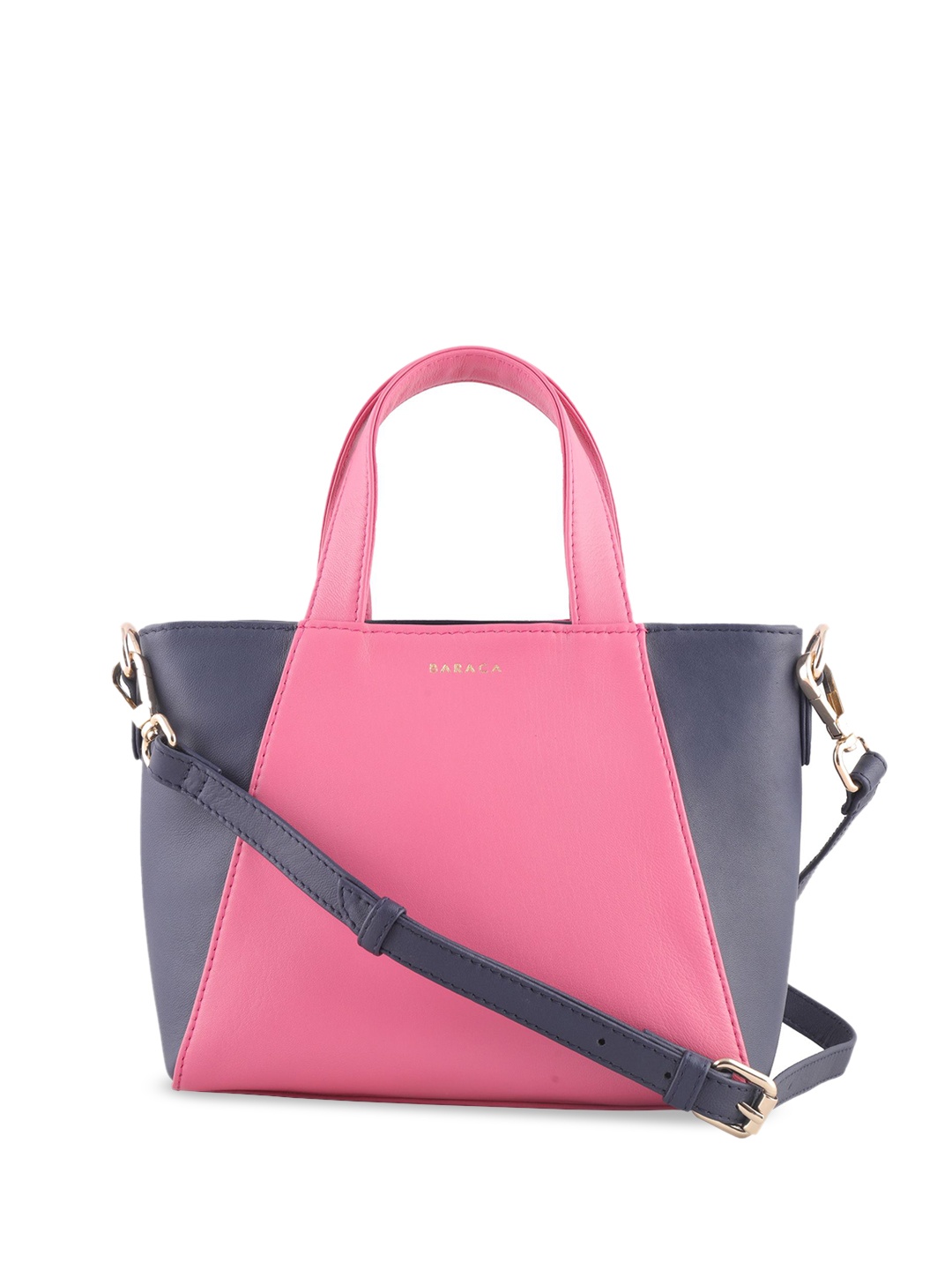 

Baraca Colourblocked Leather Oversized Shopper Shoulder Bag, Navy blue