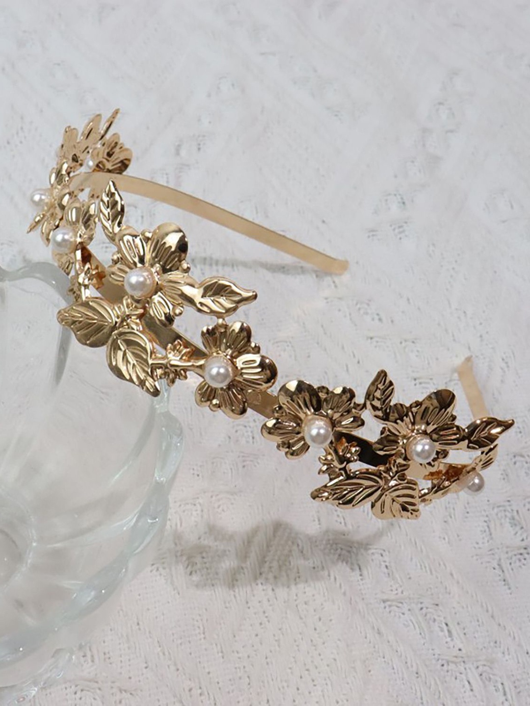 

SYGA Women Beaded Hairband, Gold