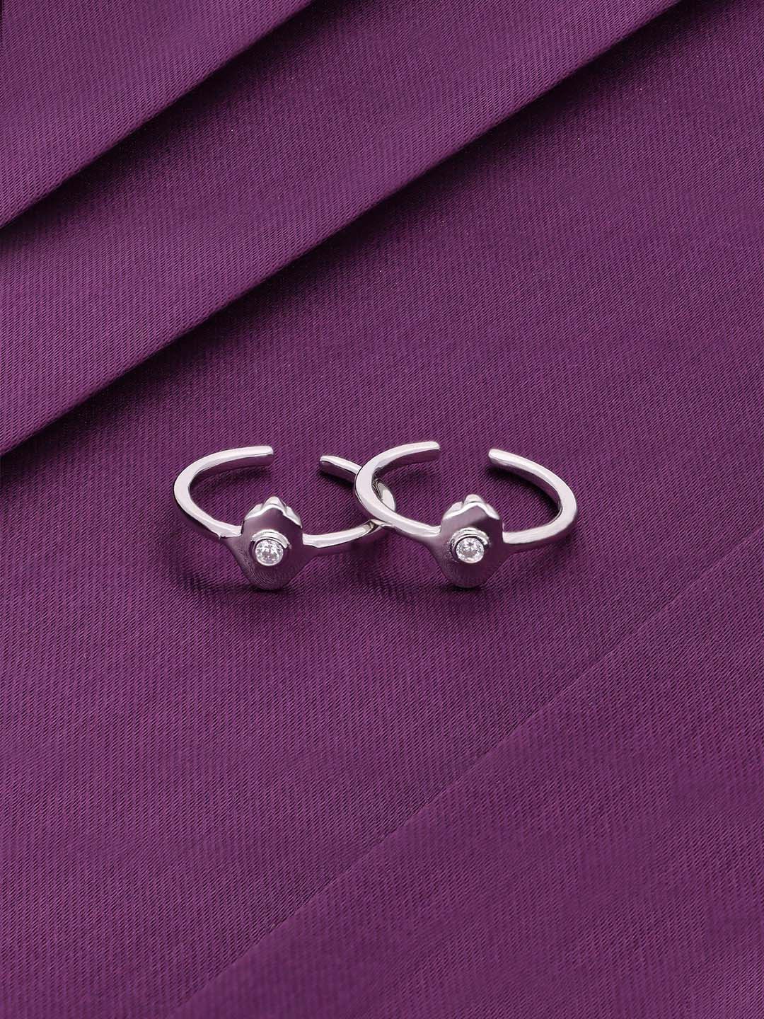 

KAI JEWEL Rhodium-Plated Toe Rings, Silver