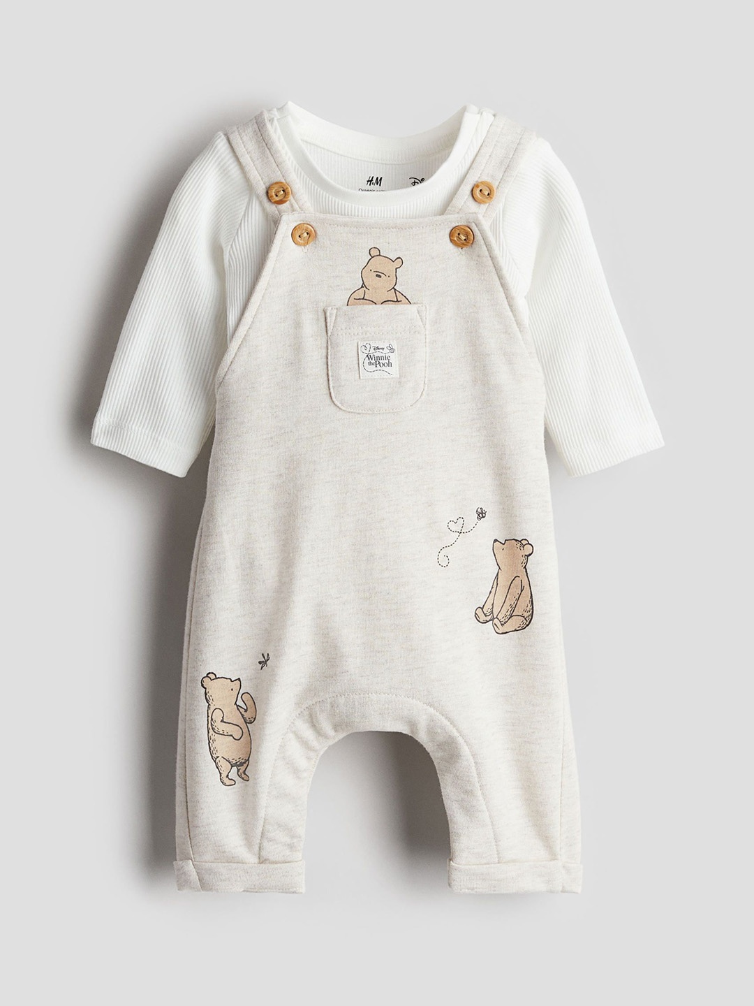 

H&M Boys 2-Piece Cotton Set, Beige