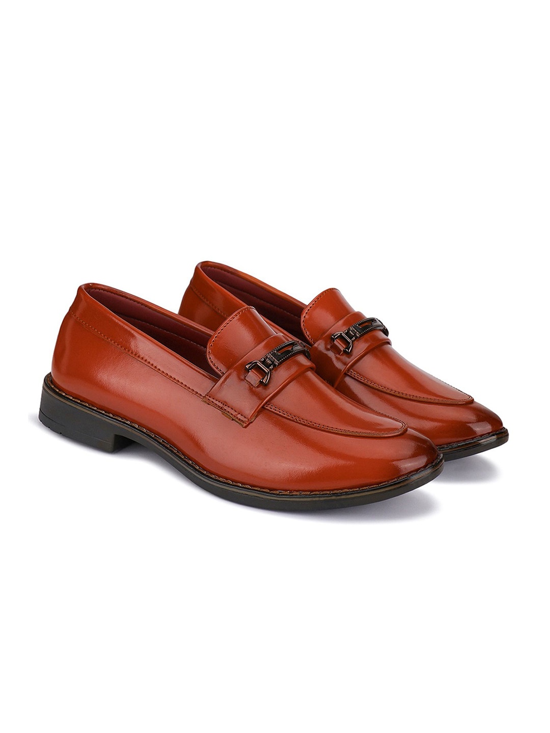 

BERSACHE Men Leather Loafers, Brown