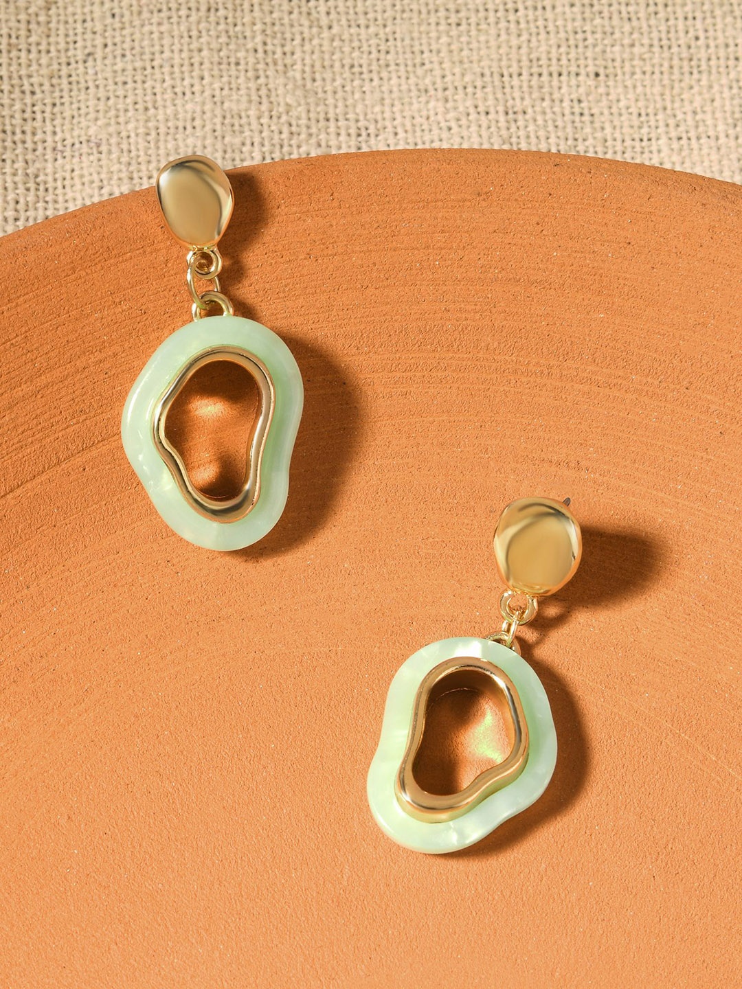 

Accessorize Circular Drop Earrings, Green