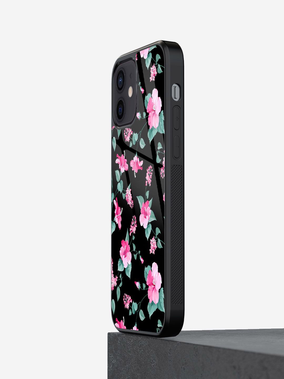 

macmerise Floral Printed iPhone 12 Back Case Mobile Accessories, Black