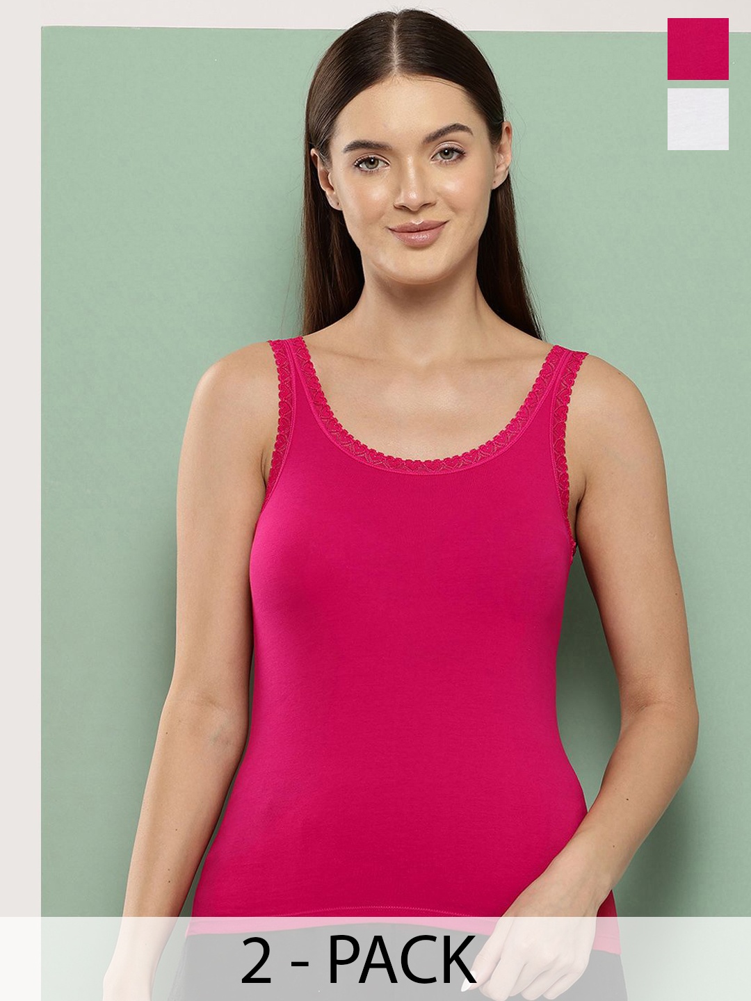 

Leading Lady Women Pack Of 2 Non-Padded Camisoles, Magenta