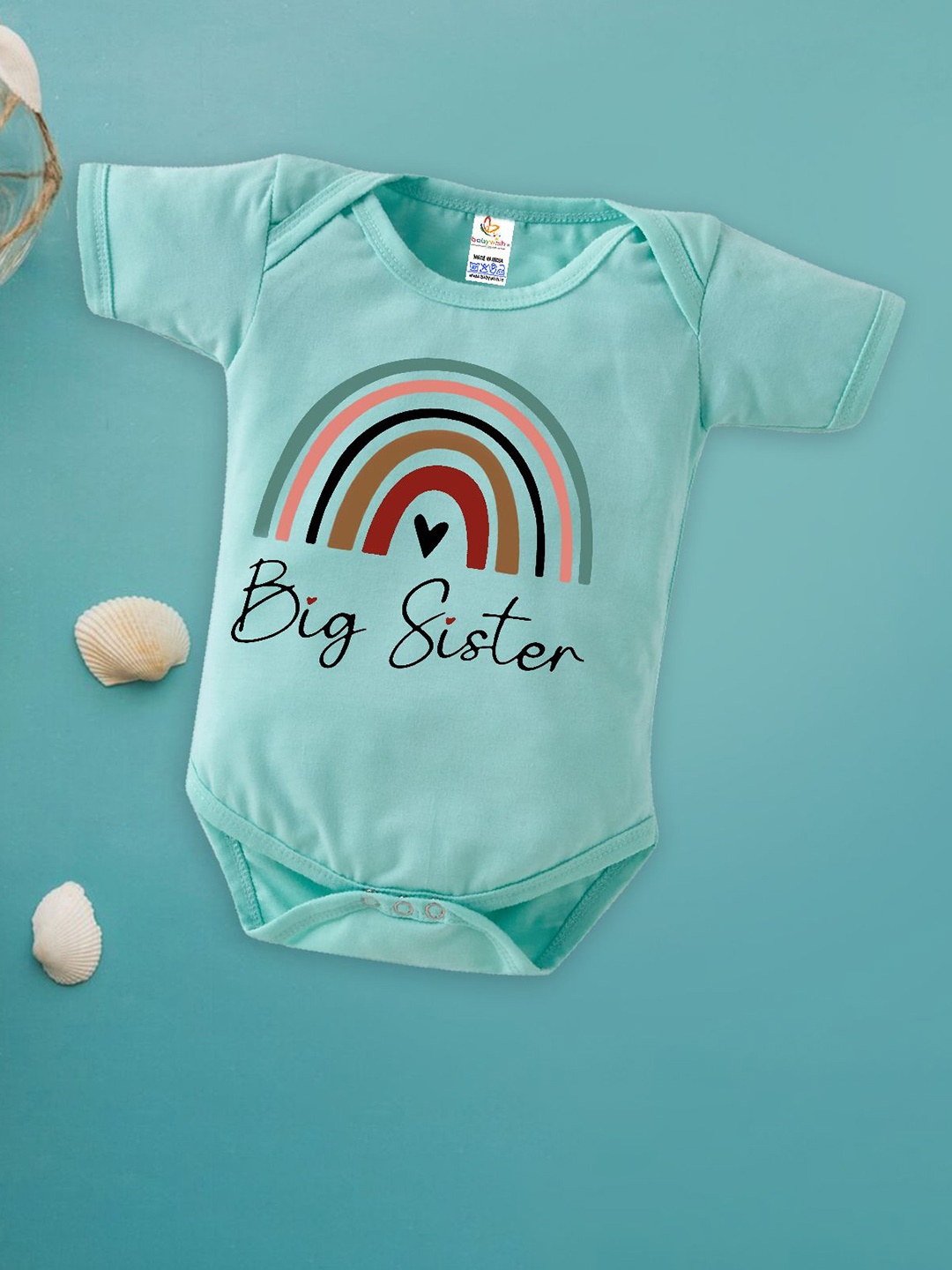 

Babywish Infants Printed Cotton Bodysuit, Sea green